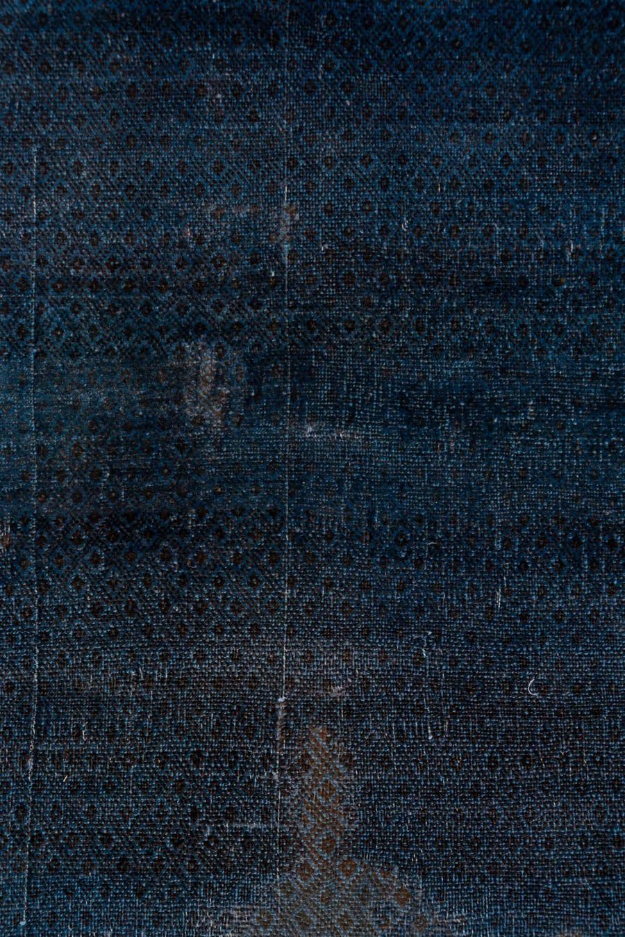 5' x 9' one-of-a-kind handmade vintage Oushak medium size rug. Color palette: indigo, navy, charcoal, slate, taupe, purple