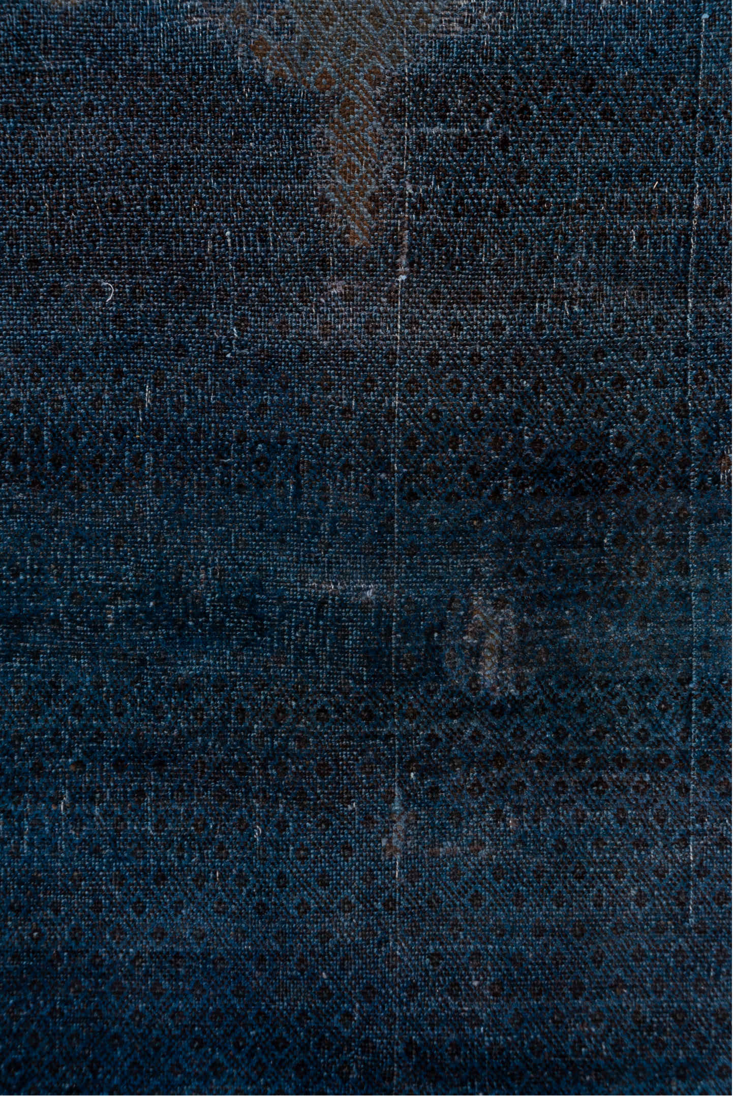 5' x 9' one-of-a-kind handmade vintage Oushak medium size rug. Color palette: indigo, navy, charcoal, slate, taupe, purple