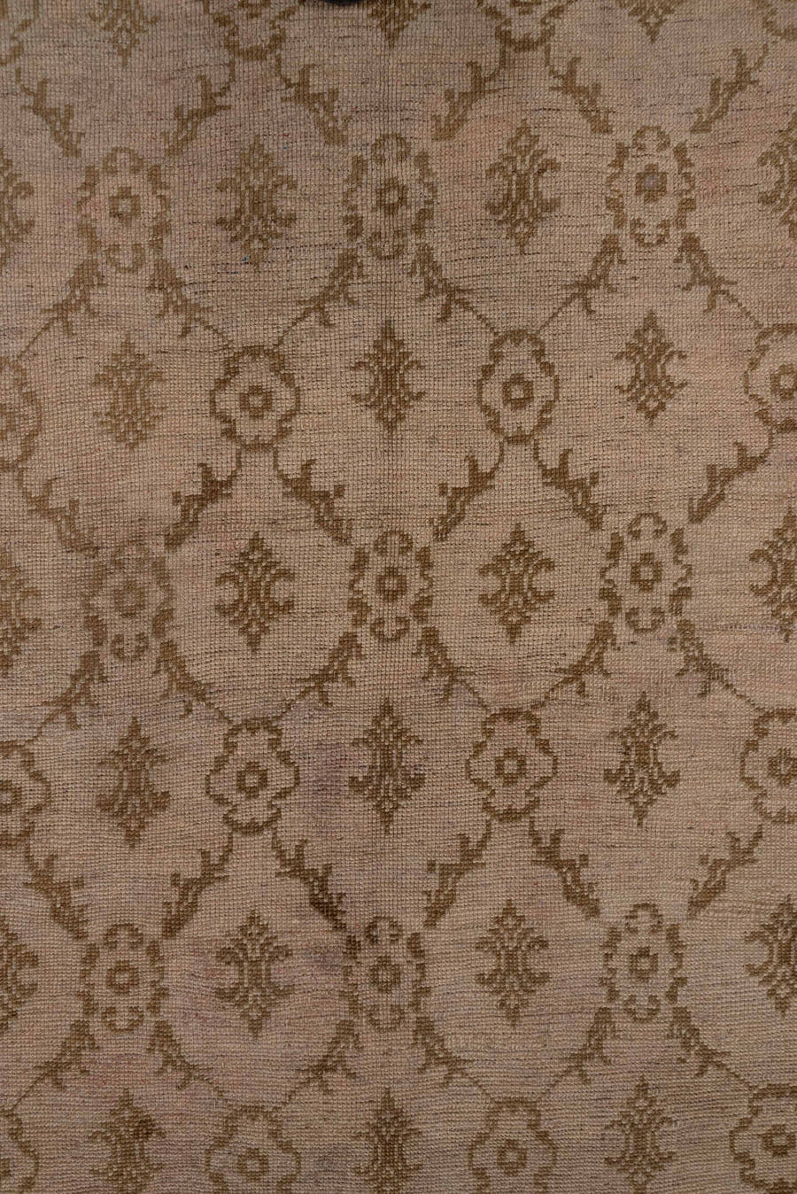5' x 11' one-of-a-kind handmade vintage Oushak rug. Color palette: taupe, camel, beige, sand, brown, gray