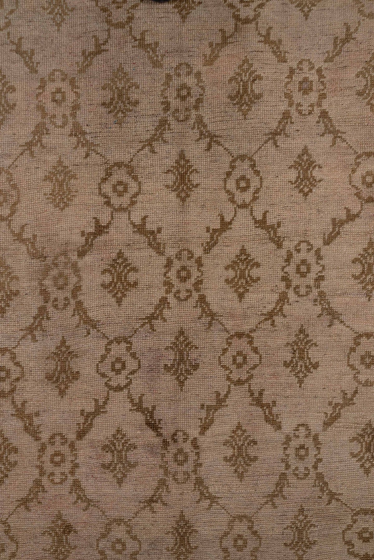 5' x 11' one-of-a-kind handmade vintage Oushak rug. Color palette: taupe, camel, beige, sand, brown, gray