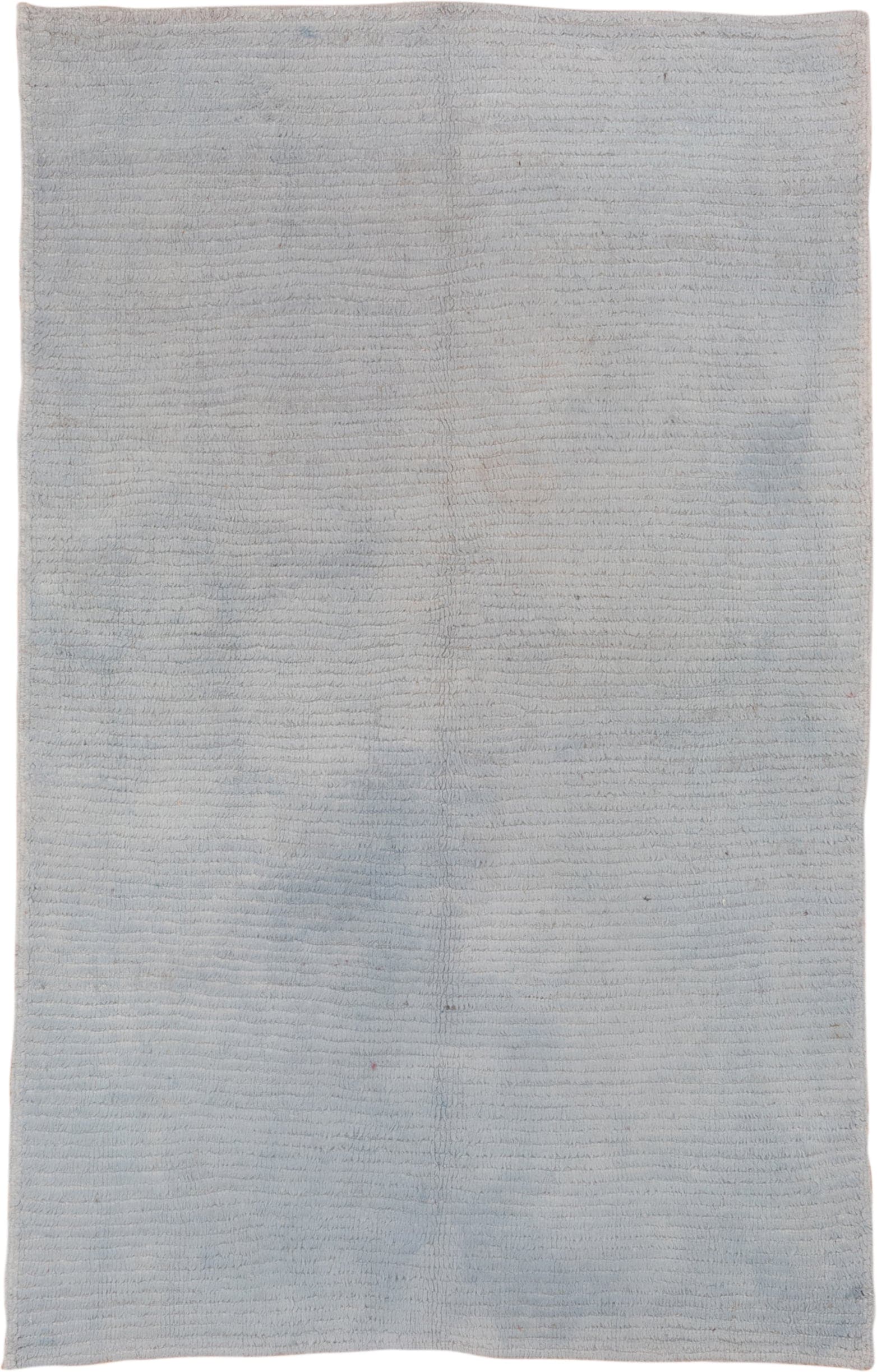 5' x 7' one-of-a-kind handmade antique Konya rug. Color palette: ivory, pale blue, cream, taupe, light blue, beige, gray