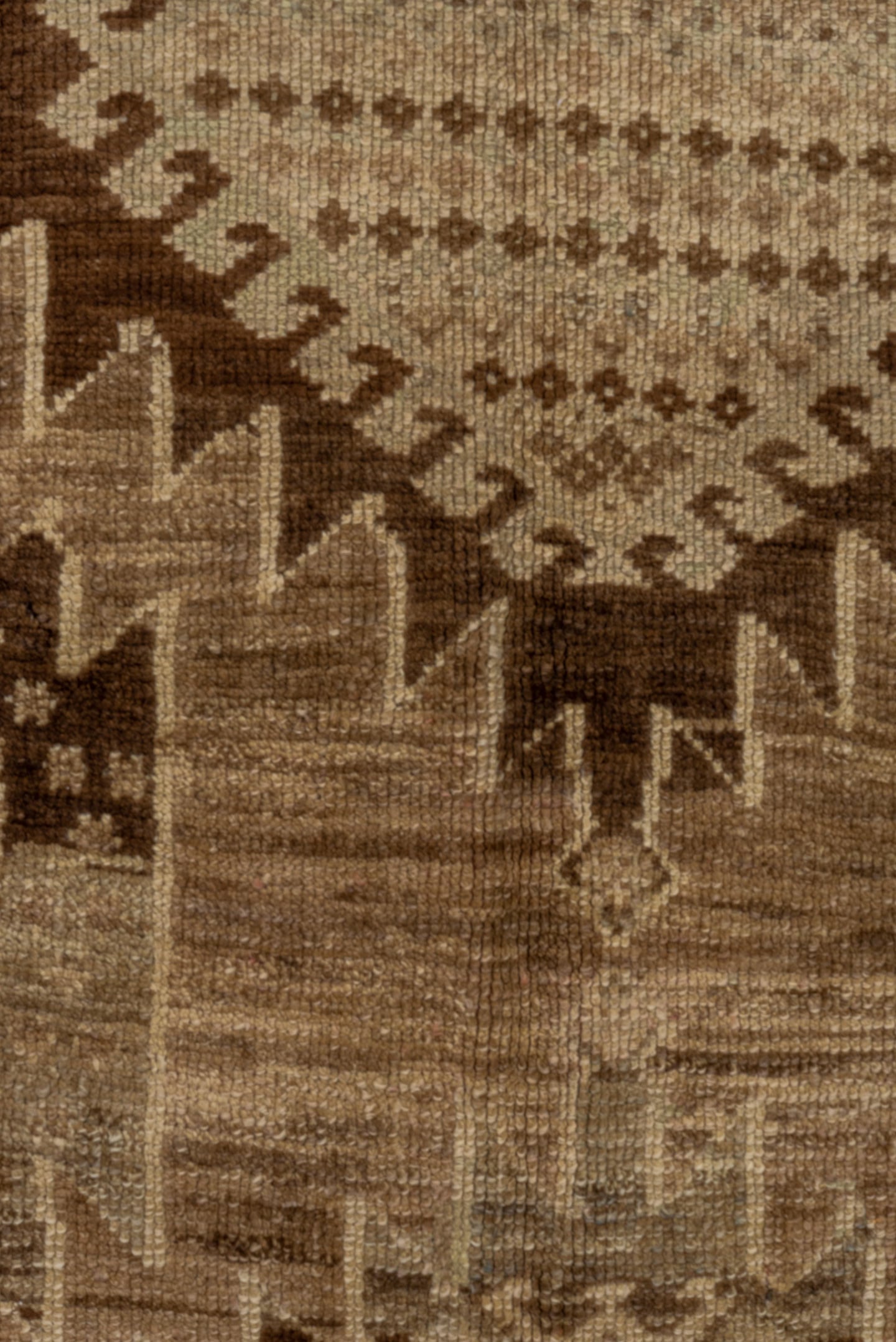 5' x 11' one-of-a-kind handmade vintage Oushak runner rug. Color palette: taupe, brown, ivory, camel, charcoal, beige, gray