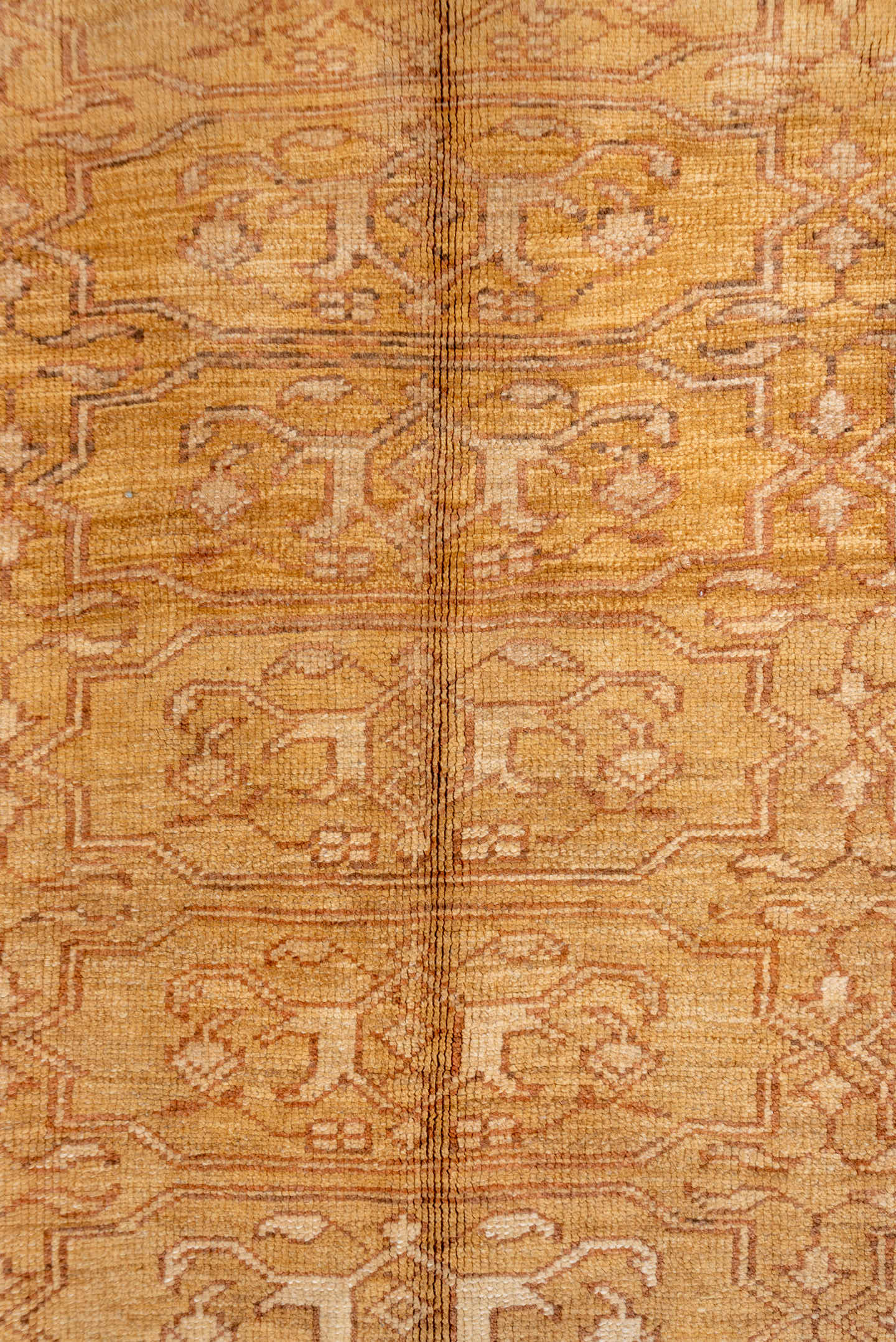 6' x 10' one-of-a-kind handmade vintage Kars large size rug. Color palette: camel, taupe, terra cotta, rose, beige, brown