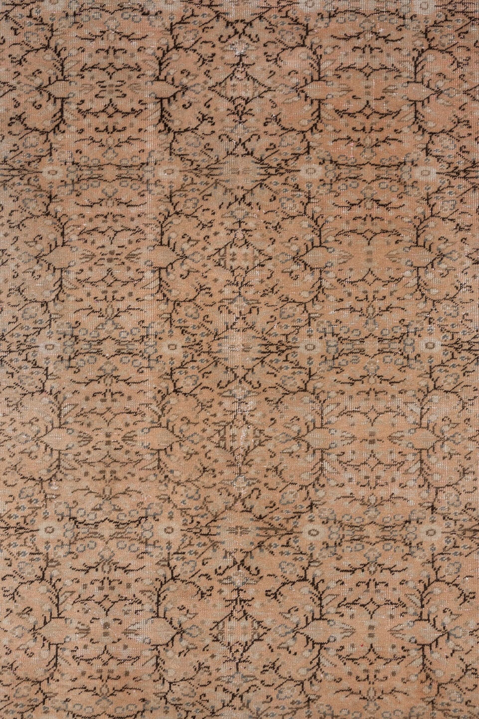6' x 9' one-of-a-kind handmade vintage Kaisary medium size rug. Color palette: taupe, ivory, brown, beige, camel, charcoal