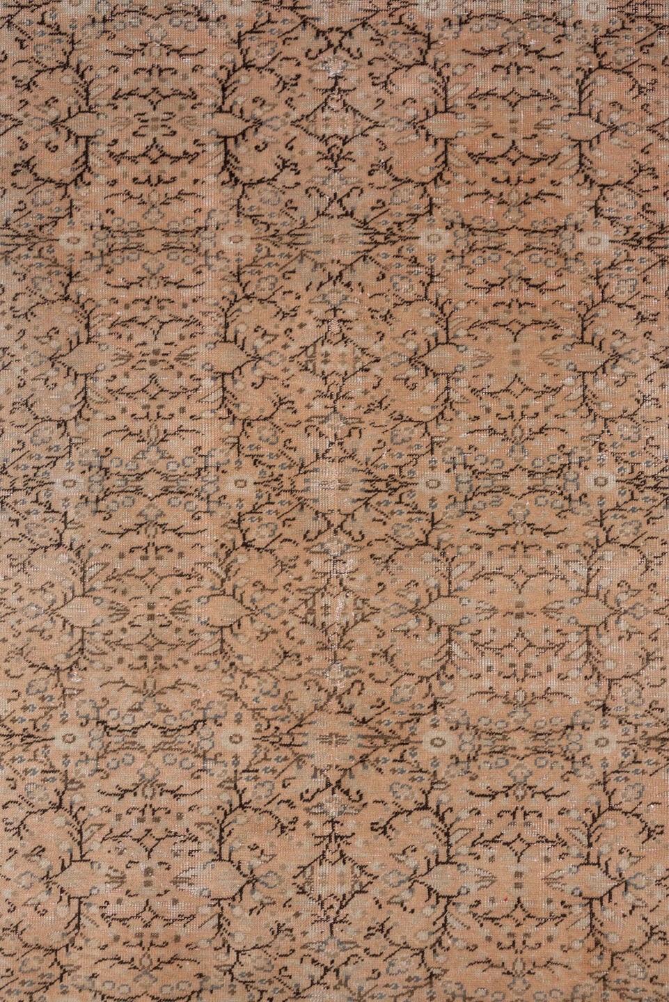 6' x 9' one-of-a-kind handmade vintage Kaisary medium size rug. Color palette: taupe, ivory, brown, beige, camel, charcoal