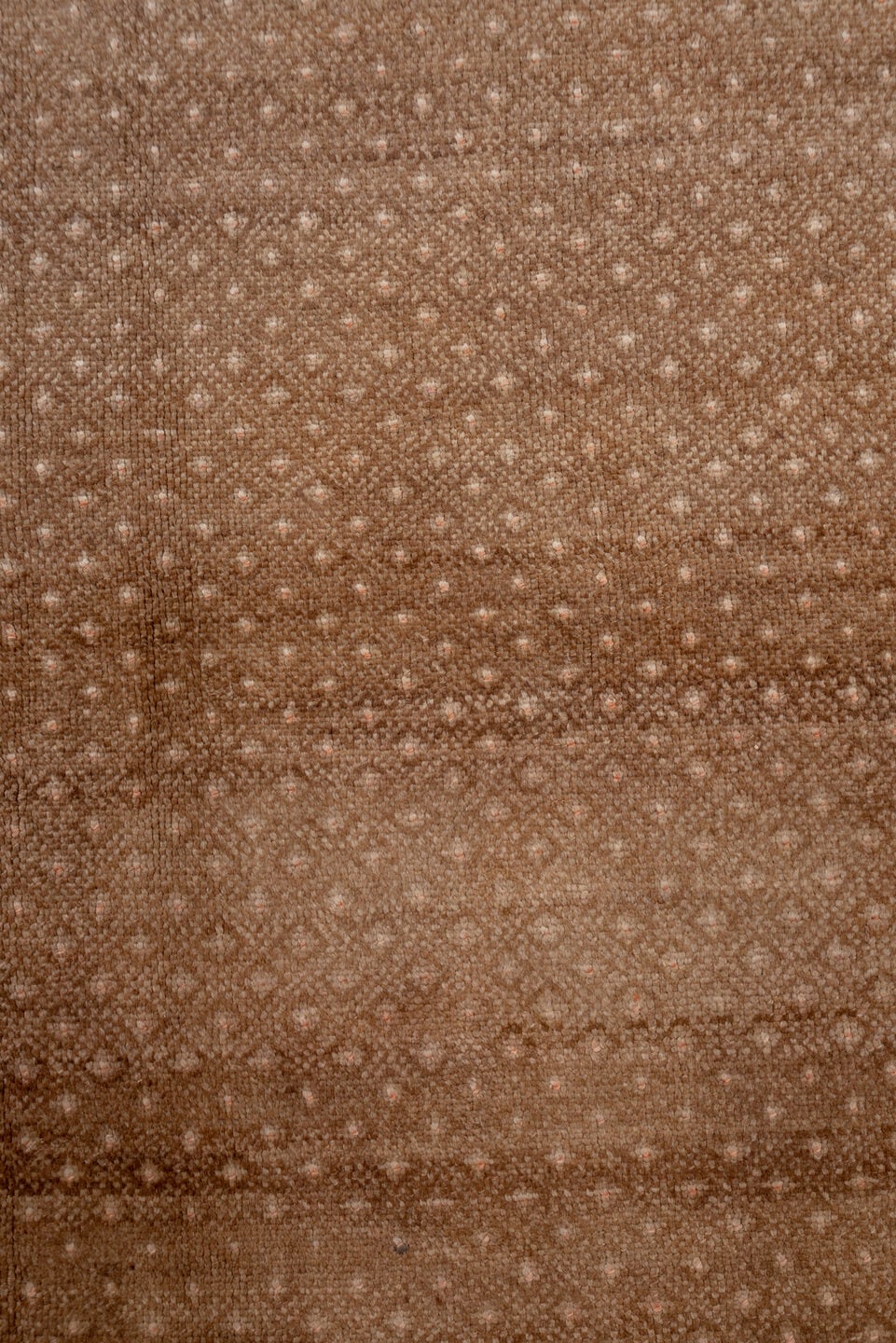 5' x 10' one-of-a-kind handmade vintage Oushak medium size rug. Color palette: camel, taupe, beige, ivory, sand, brown, gray
