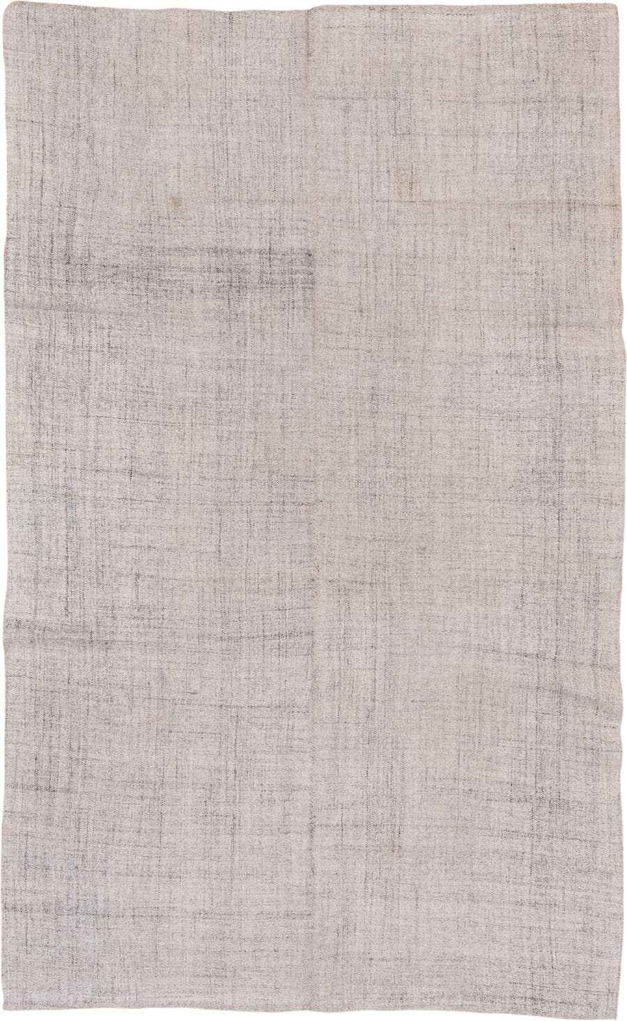 5' x 9' one-of-a-kind handmade vintage Kilim medium size rug. Color palette: ivory, taupe, gray, greige, beige