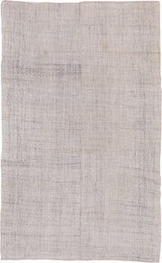 5' x 9' one-of-a-kind handmade vintage Kilim medium size rug. Color palette: ivory, taupe, gray, greige, beige