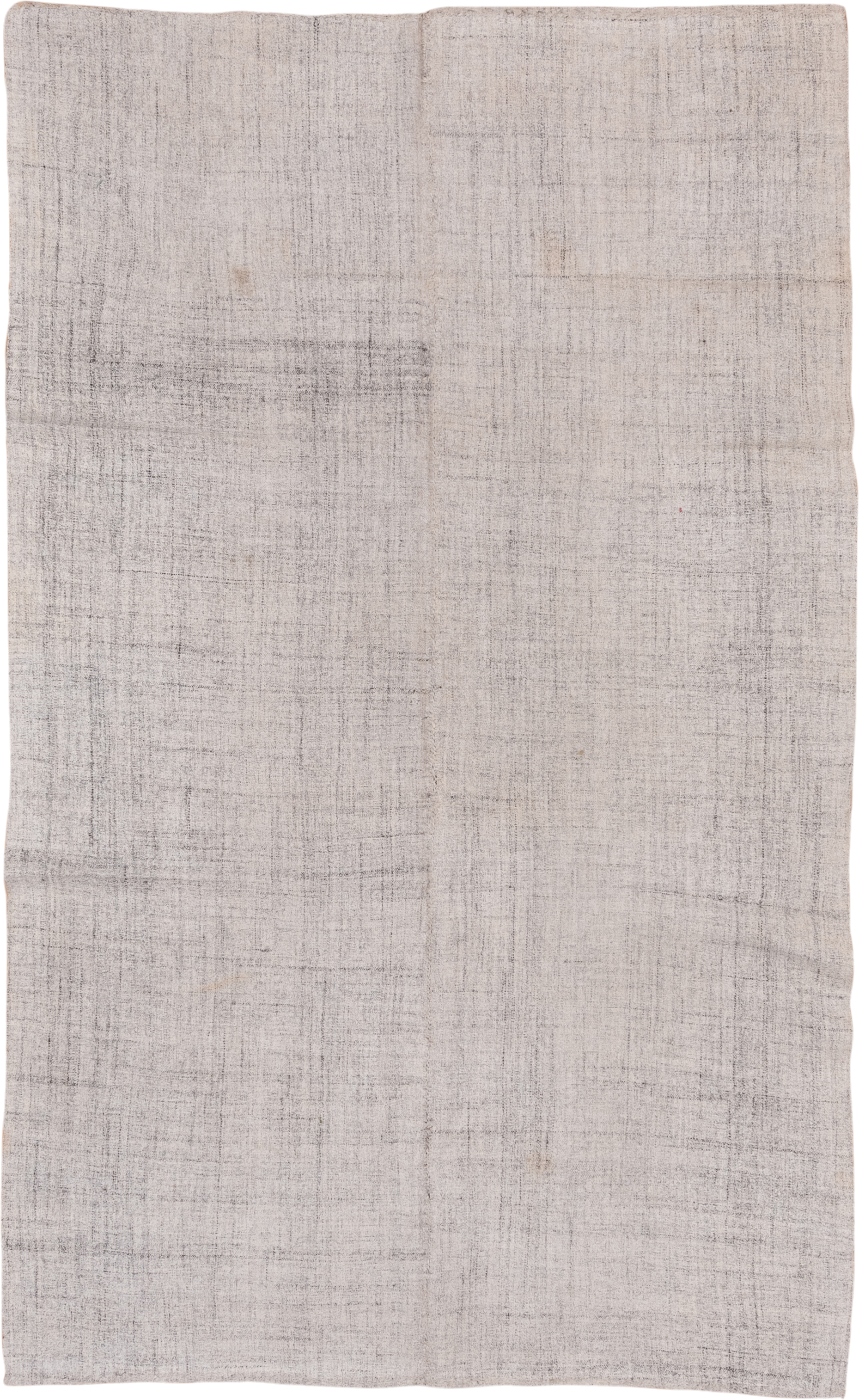 5' x 9' one-of-a-kind handmade vintage Kilim medium size rug. Color palette: ivory, taupe, gray, greige, beige