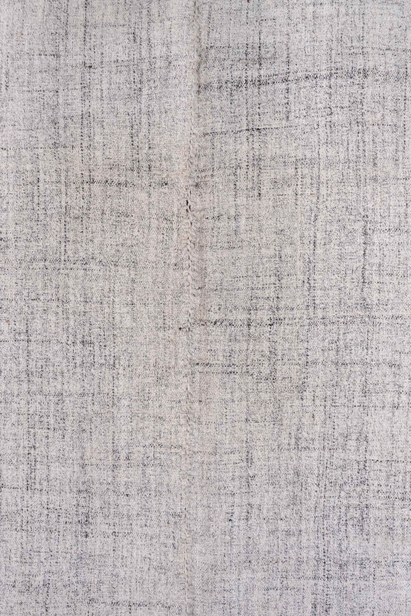 5' x 9' one-of-a-kind handmade vintage Kilim medium size rug. Color palette: ivory, taupe, gray, greige, beige