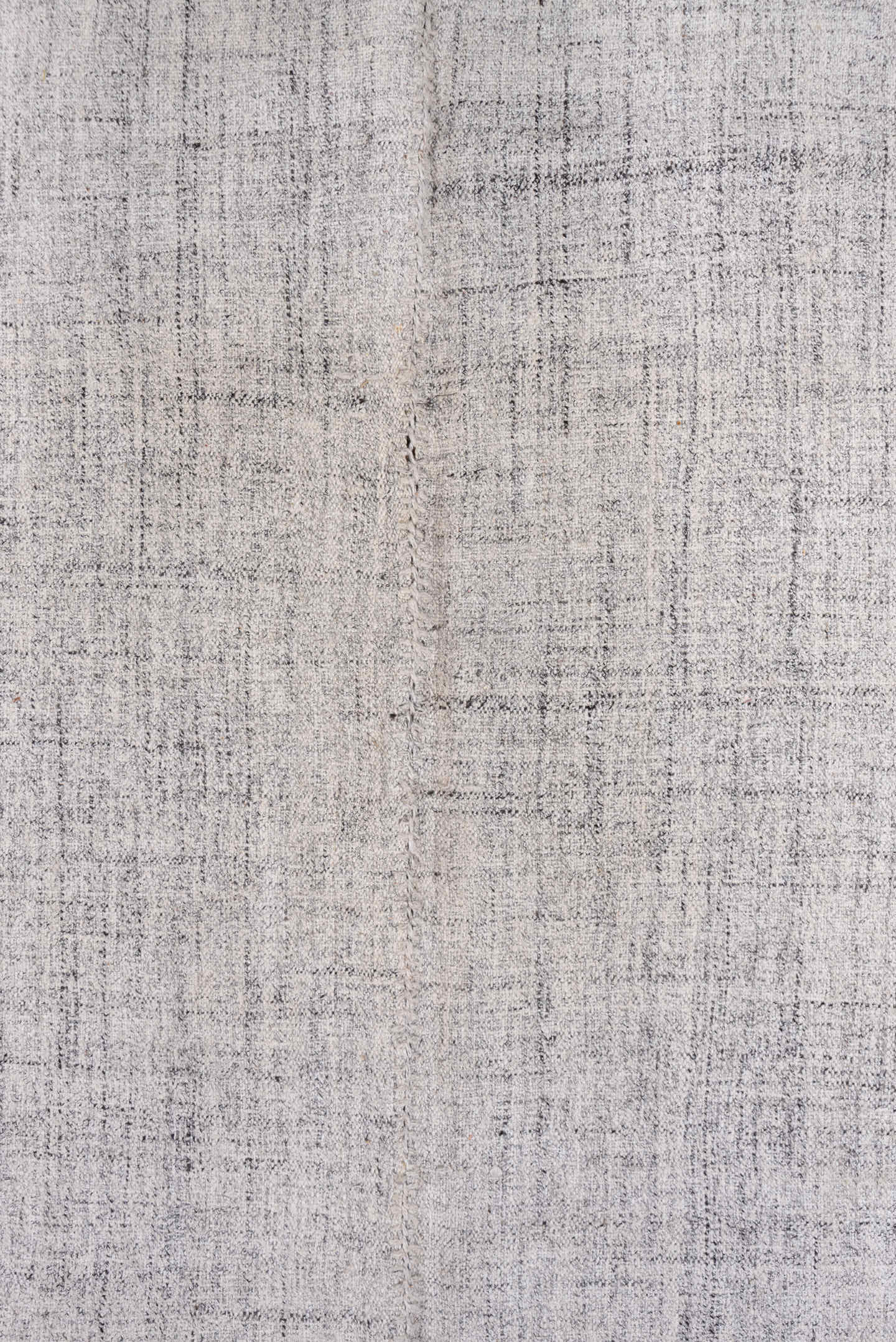 5' x 9' one-of-a-kind handmade vintage Kilim medium size rug. Color palette: ivory, taupe, gray, greige, beige