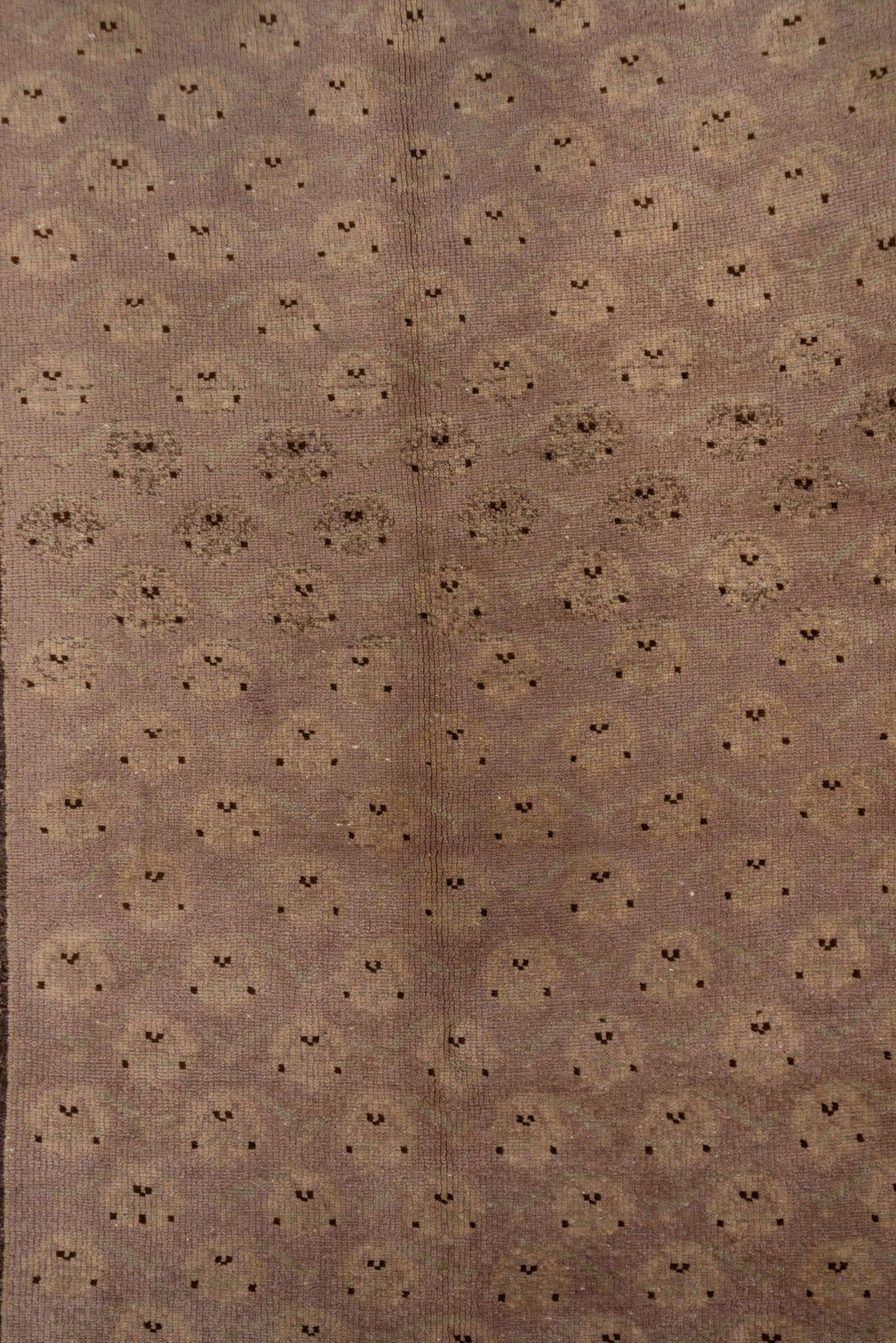 4' x 10' one-of-a-kind handmade vintage Oushak runner rug. Color palette: blush, taupe, brown, ivory, pink, beige, gray
