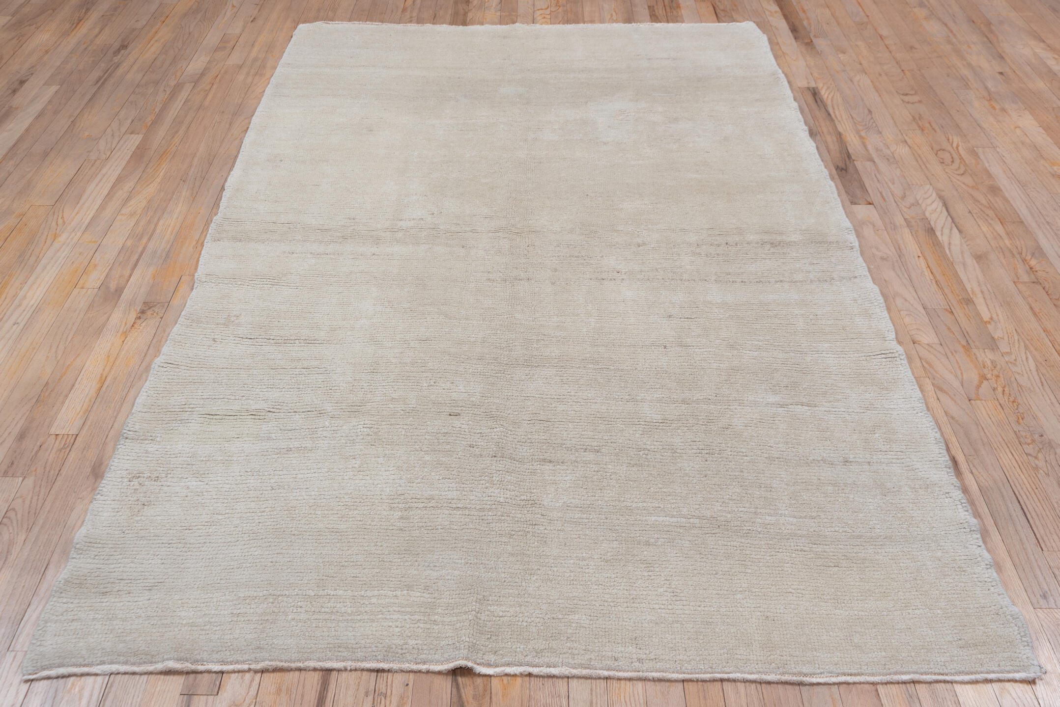 5' x 8' one-of-a-kind handmade vintage Tulu medium size rug. Color palette: antiquewhite, brown, gray, light gray, linen