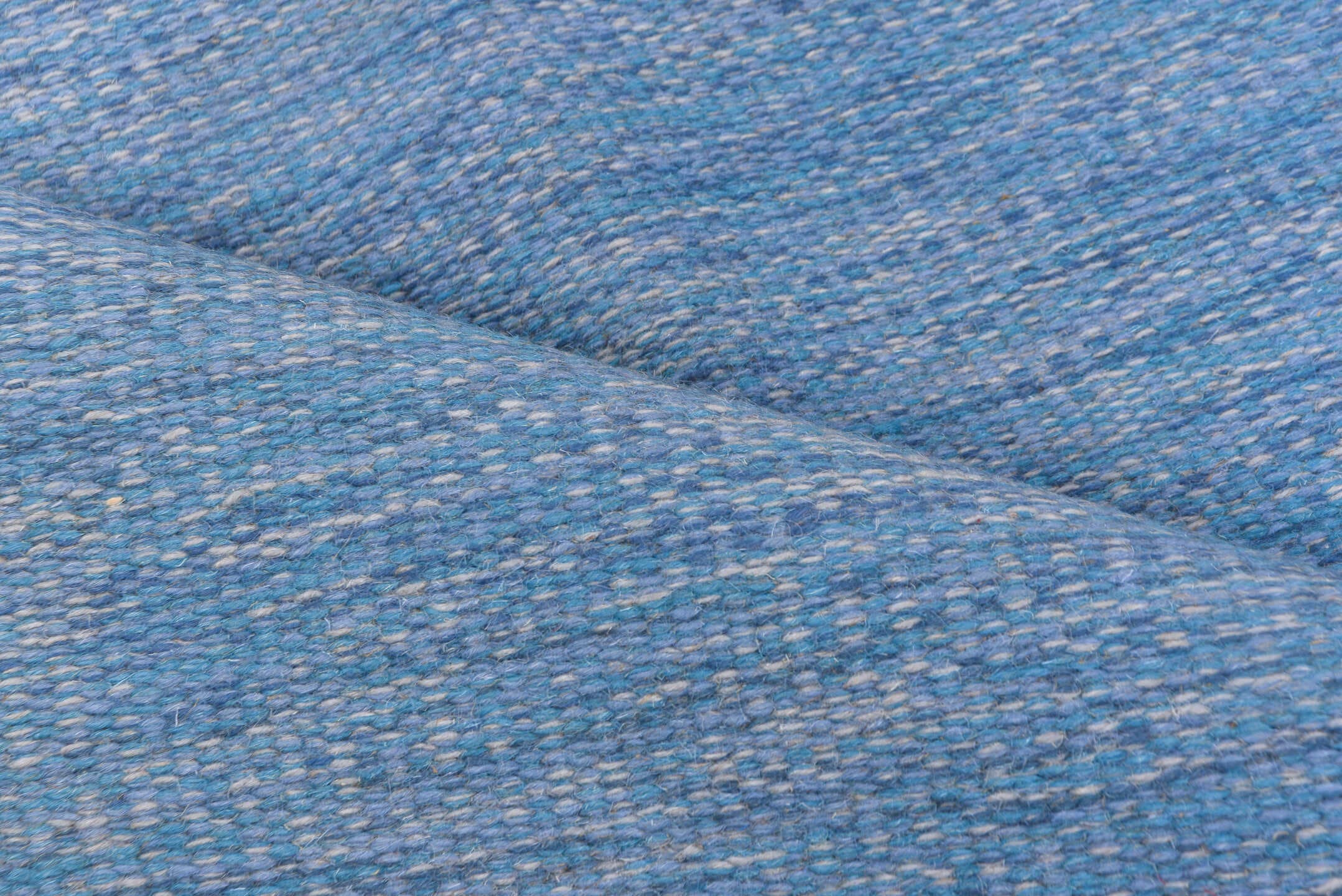 6' x 6' one-of-a-kind handmade vintage Rollaken rug. Color palette: sky blue, ivory, slate, blush, gold, camel, light blue