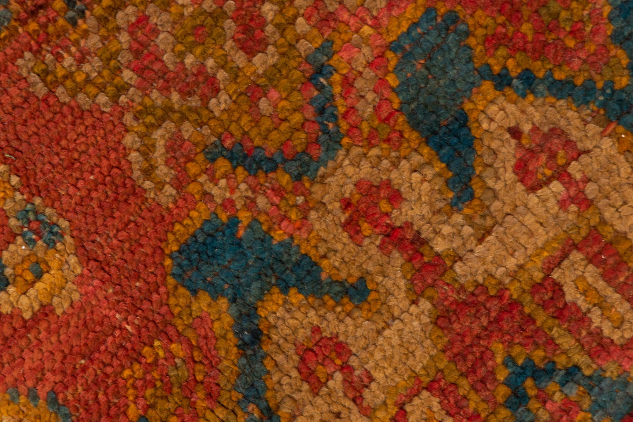 10' x 11' one-of-a-kind handmade antique Oushak large size rug. Color palette: terra cotta, rust, slate, gold, saffron