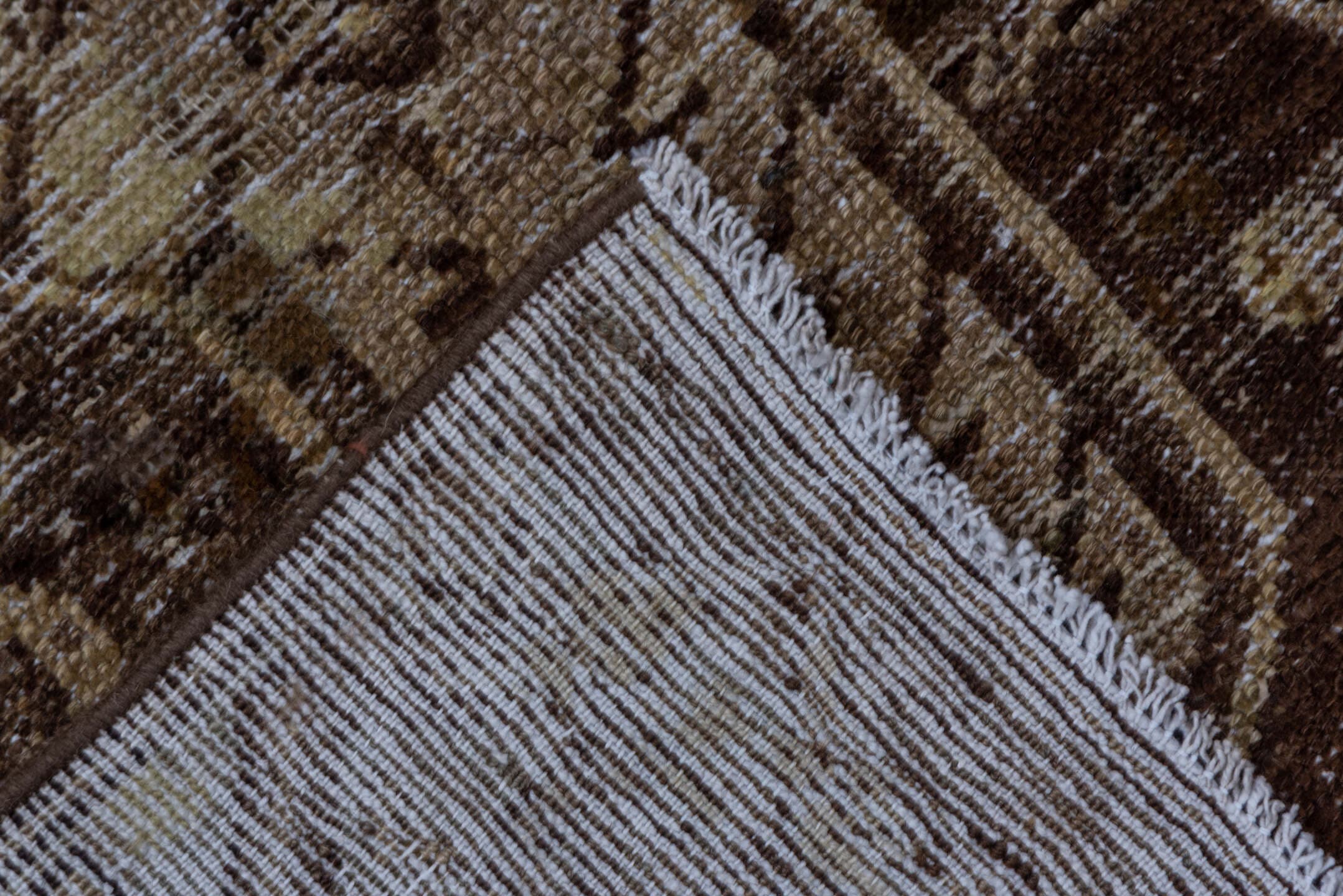 3' x 5' one-of-a-kind handmade antique Hamadan small size rug. Color palette: brown, ivory, taupe, camel, charcoal, beige