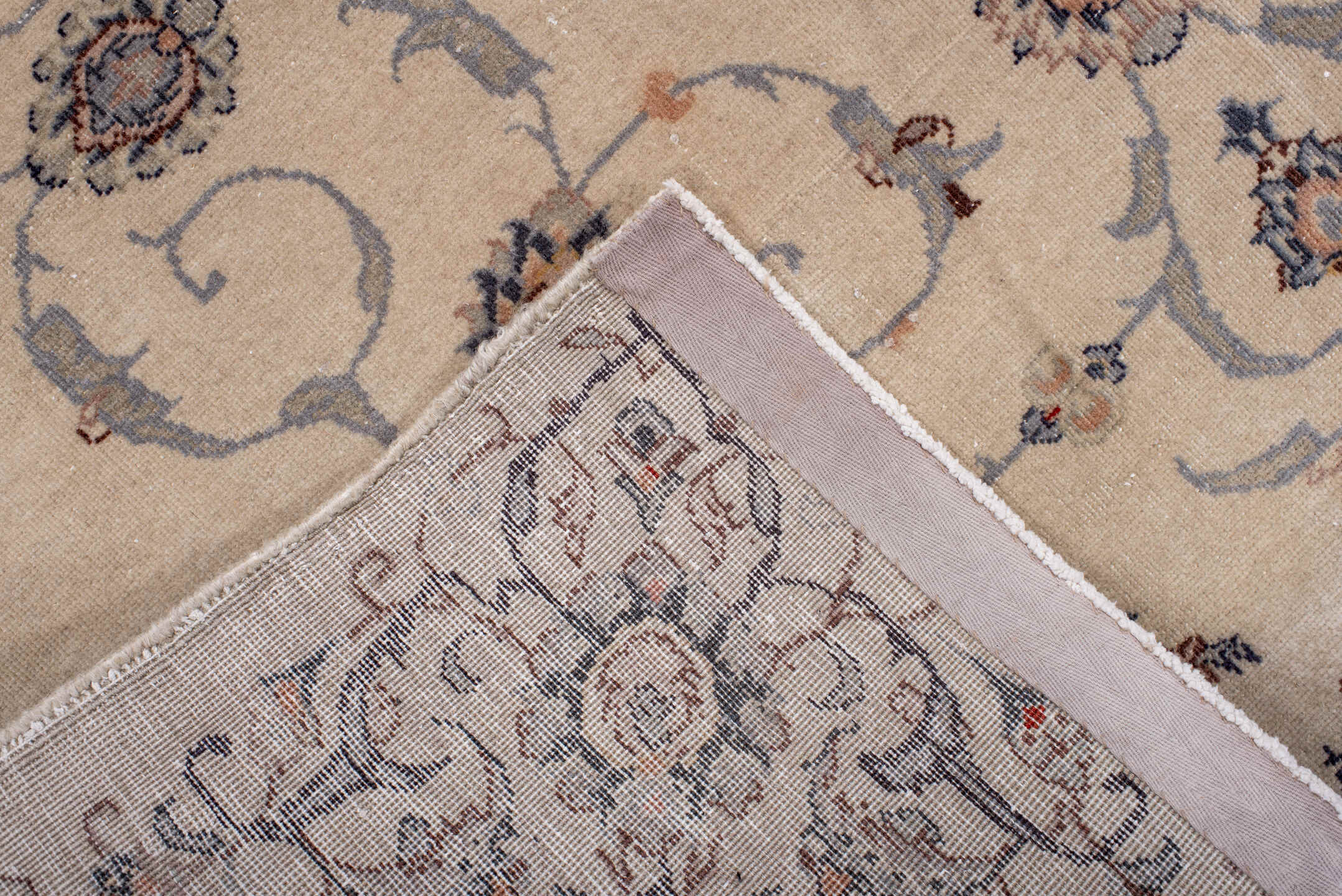 4' x 5' one-of-a-kind handmade antique Sivas small size rug. Color palette: ivory, slate, navy, taupe, rust, camel, gray