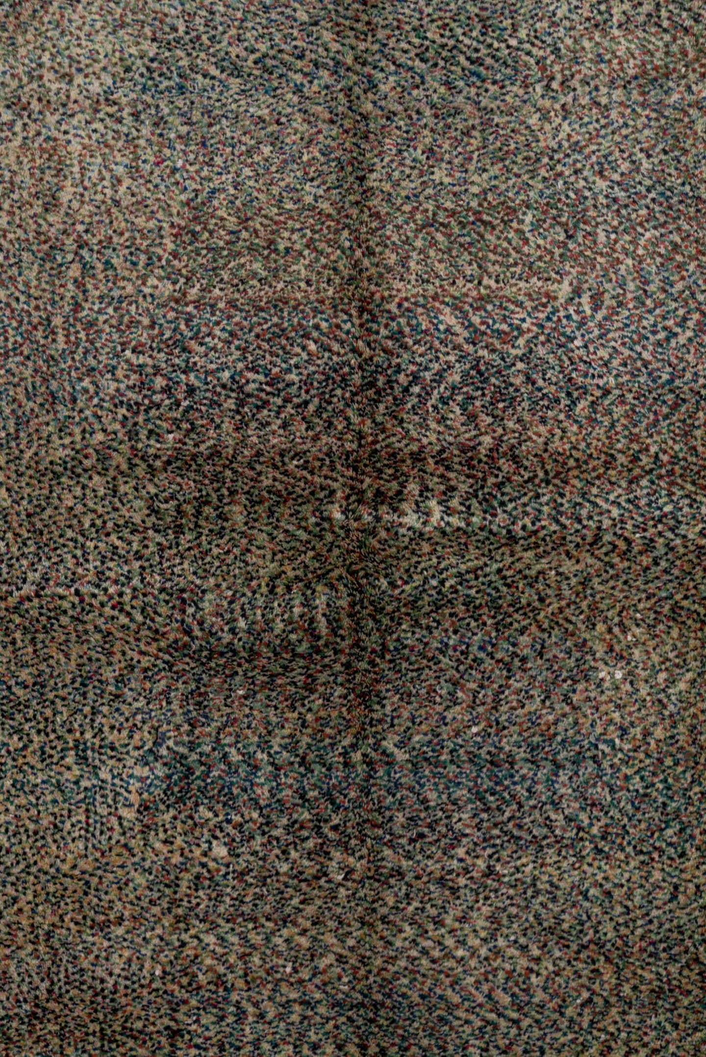 6' x 9' one-of-a-kind handmade vintage Oushak medium size rug. Color palette: taupe, teal, charcoal, ivory, brown, beige