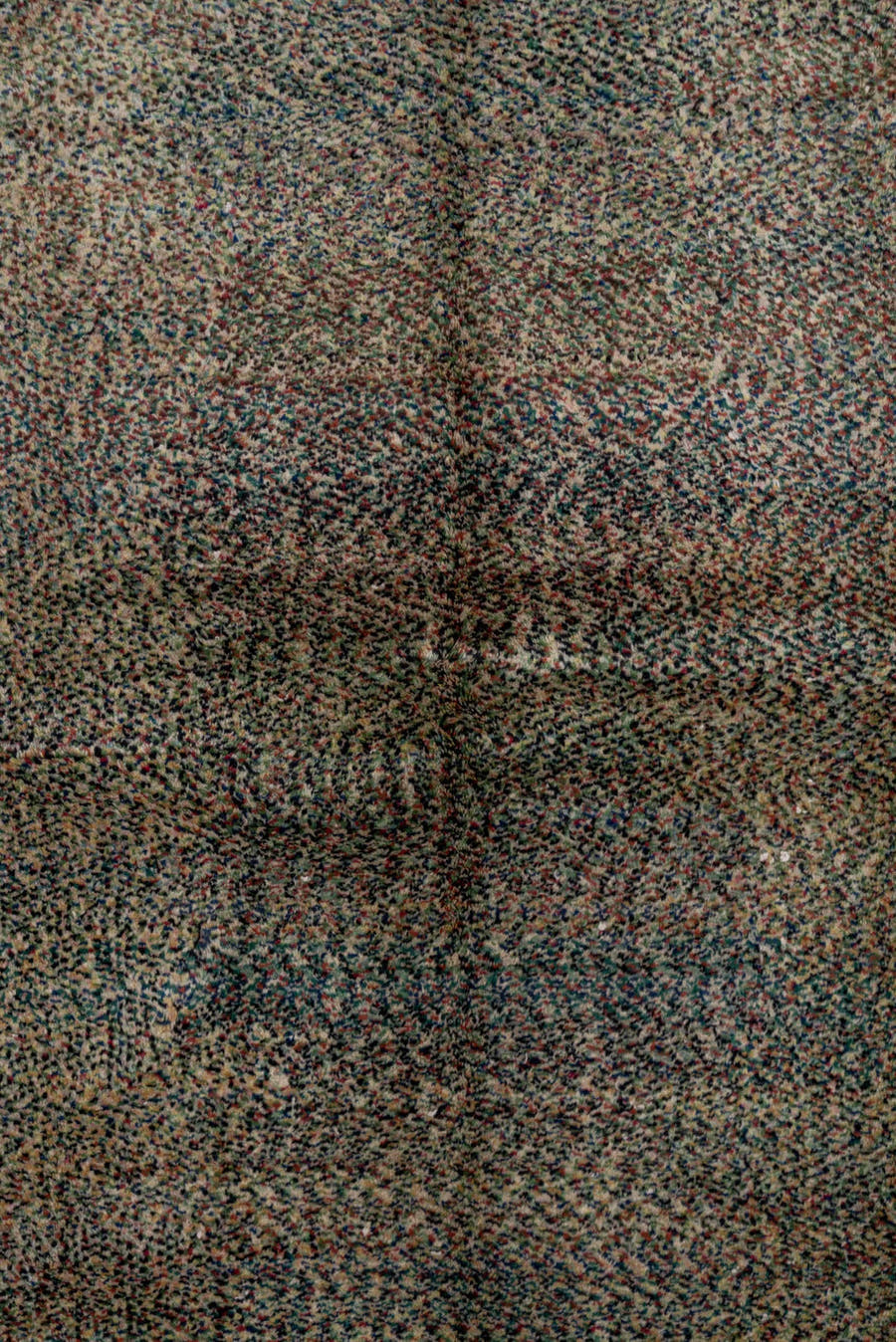 6' x 9' one-of-a-kind handmade vintage Oushak medium size rug. Color palette: taupe, teal, charcoal, ivory, brown, beige