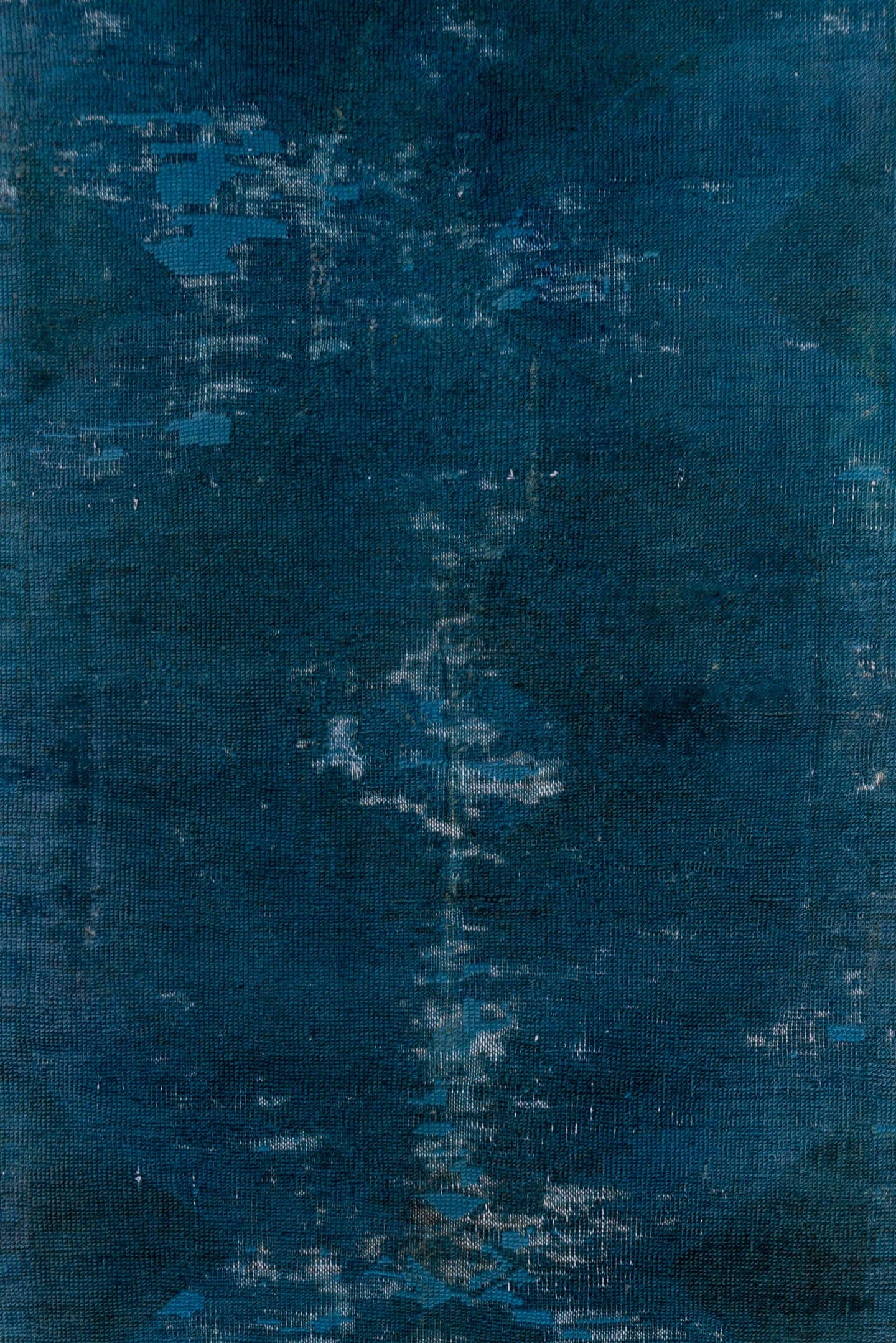 2' x 8' one-of-a-kind handmade vintage Oushak runner rug. Color palette: teal, indigo, slate, charcoal, ivory, purple, gray