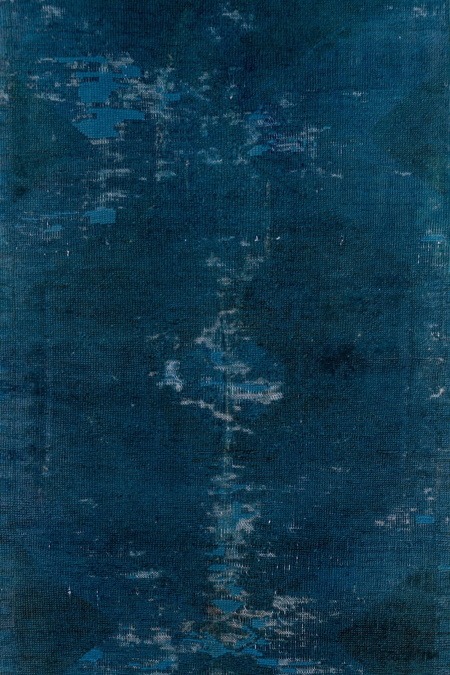 2' x 8' one-of-a-kind handmade vintage Oushak runner rug. Color palette: teal, indigo, slate, charcoal, ivory, purple, gray
