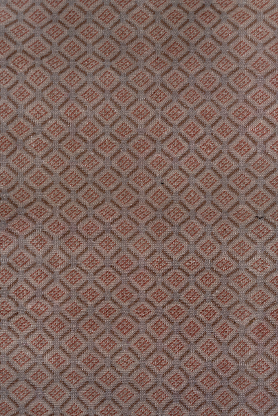 7' x 10' one-of-a-kind handmade vintage Oushak large size rug. Color palette: taupe, brown, rose, mauve, charcoal, beige