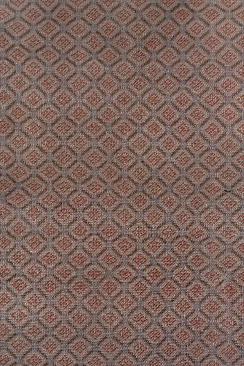 7' x 10' one-of-a-kind handmade vintage Oushak large size rug. Color palette: taupe, brown, rose, mauve, charcoal, beige