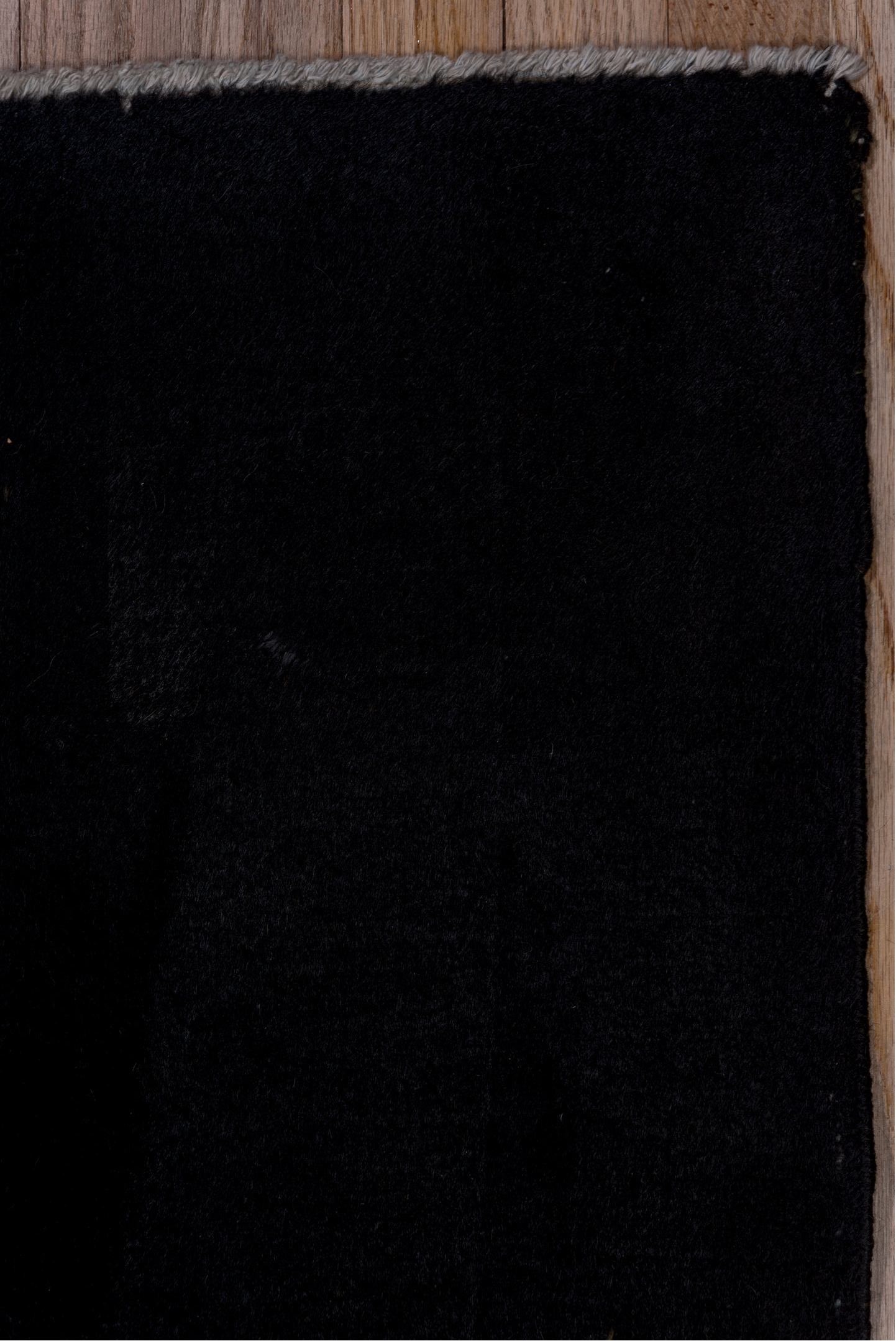 9' x 12' one-of-a-kind handmade vintage Overdyed large size rug. Color palette: black, charcoal, gray