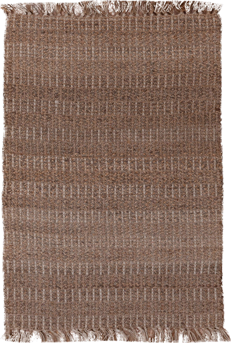 4' x 6' one-of-a-kind handmade vintage Sisal small size rug. Color palette: taupe, brown, camel, beige, gray