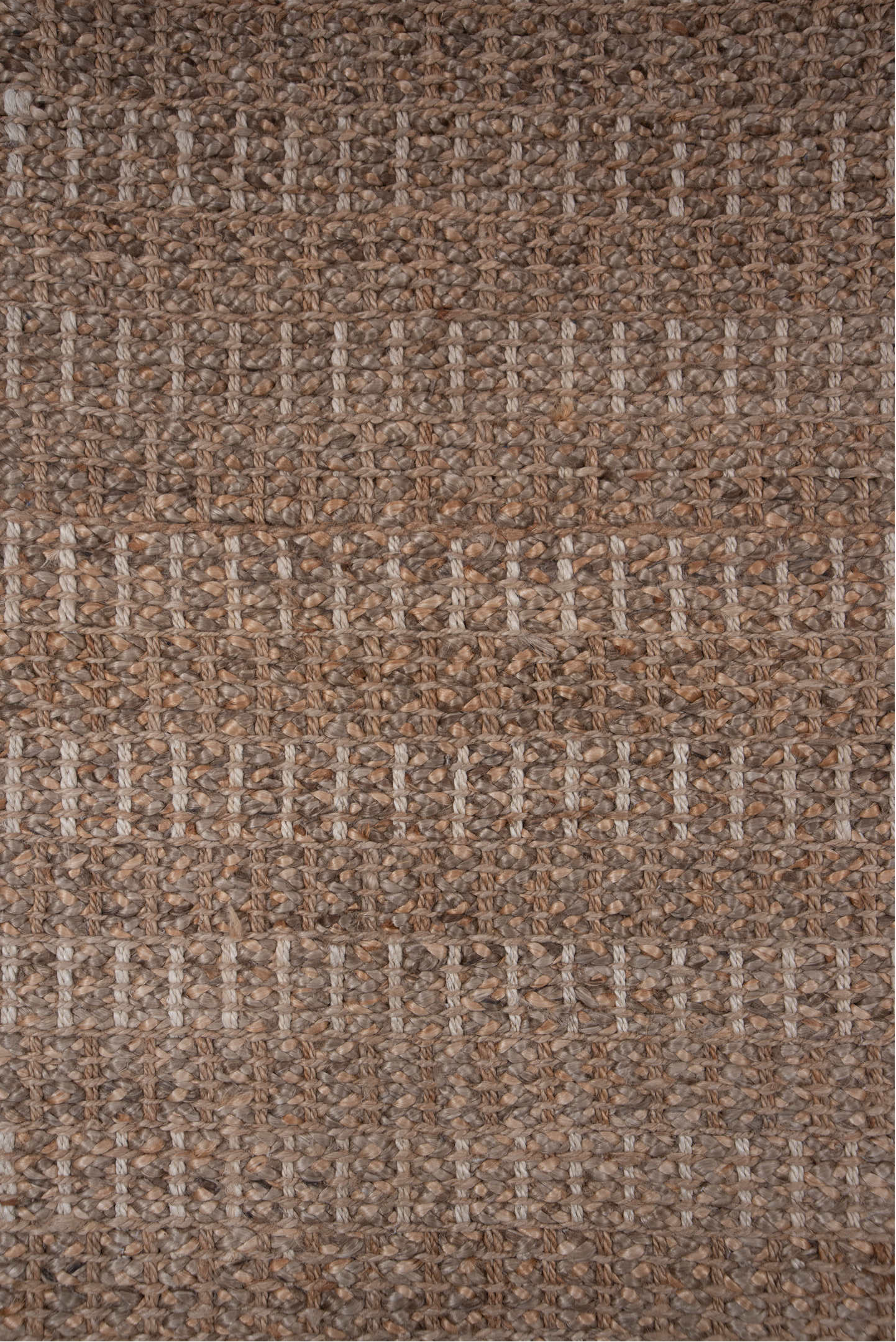 4' x 6' one-of-a-kind handmade vintage Sisal small size rug. Color palette: taupe, brown, camel, beige, gray