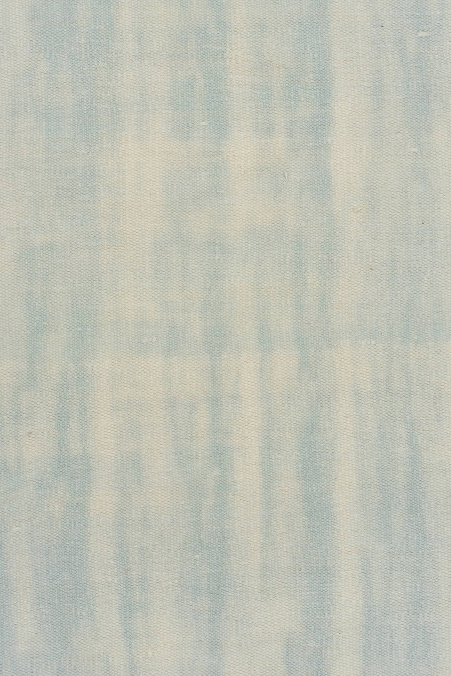 9' x 14' one-of-a-kind handmade antique Dhurrie large size rug. Color palette: ivory, pale blue, sky blue, light blue