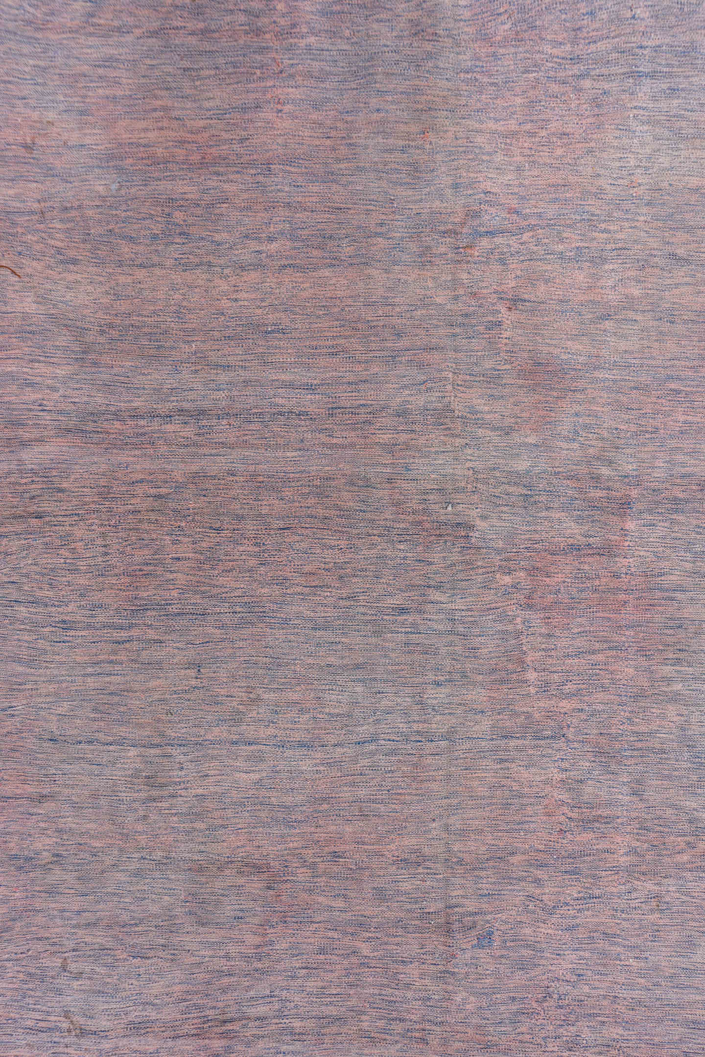 12' x 19' one-of-a-kind handmade vintage Dhurrie oversize rug. Color palette: blush, blue, powder blue, rose, pink