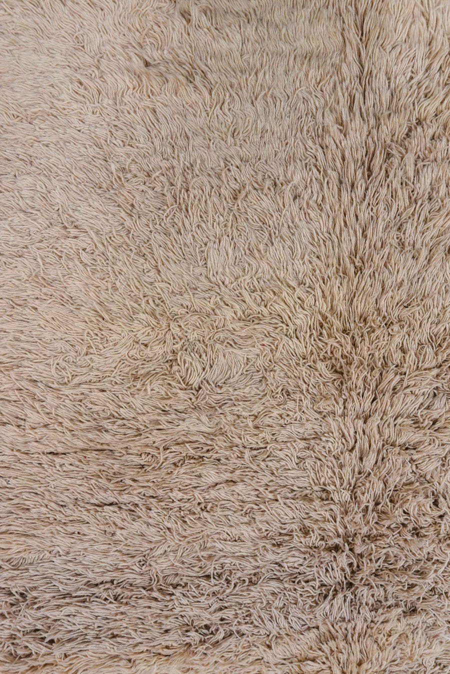 4' x 9' one-of-a-kind handmade vintage Tulu rug. Color palette: ivory, beige, taupe, cream, gray