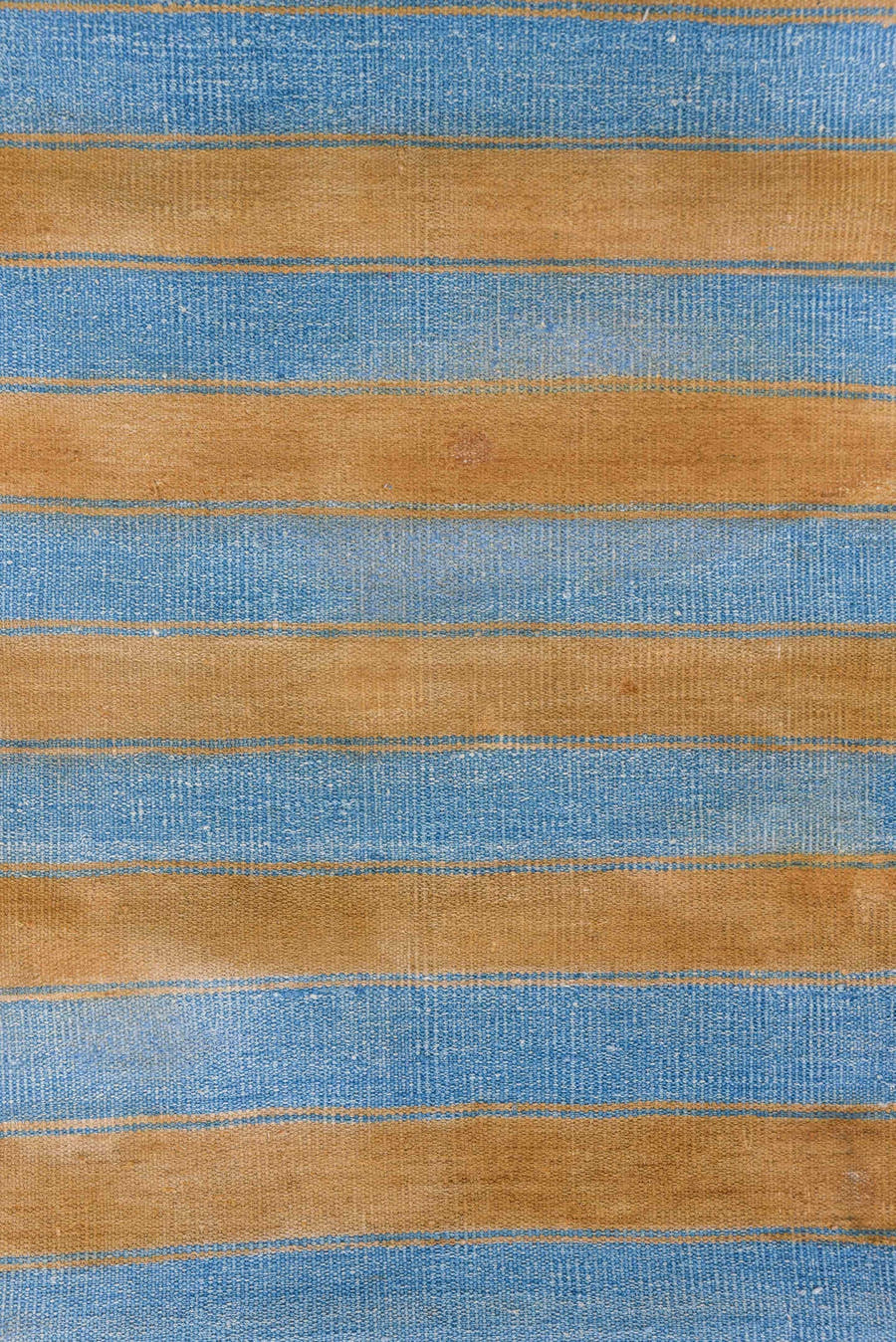 2' x 24' one-of-a-kind handmade vintage Dhurrie runner rug. Color palette: sky blue, camel, ivory, light blue, beige
