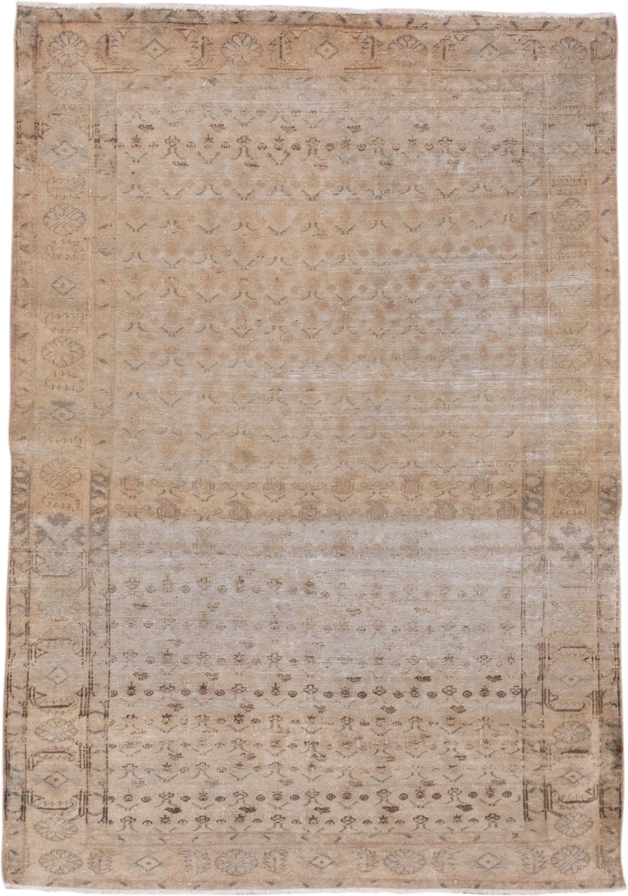 3' x 5' one-of-a-kind handmade vintage Sivas small size rug. Color palette: ivory, taupe, beige, sand, camel, light brown