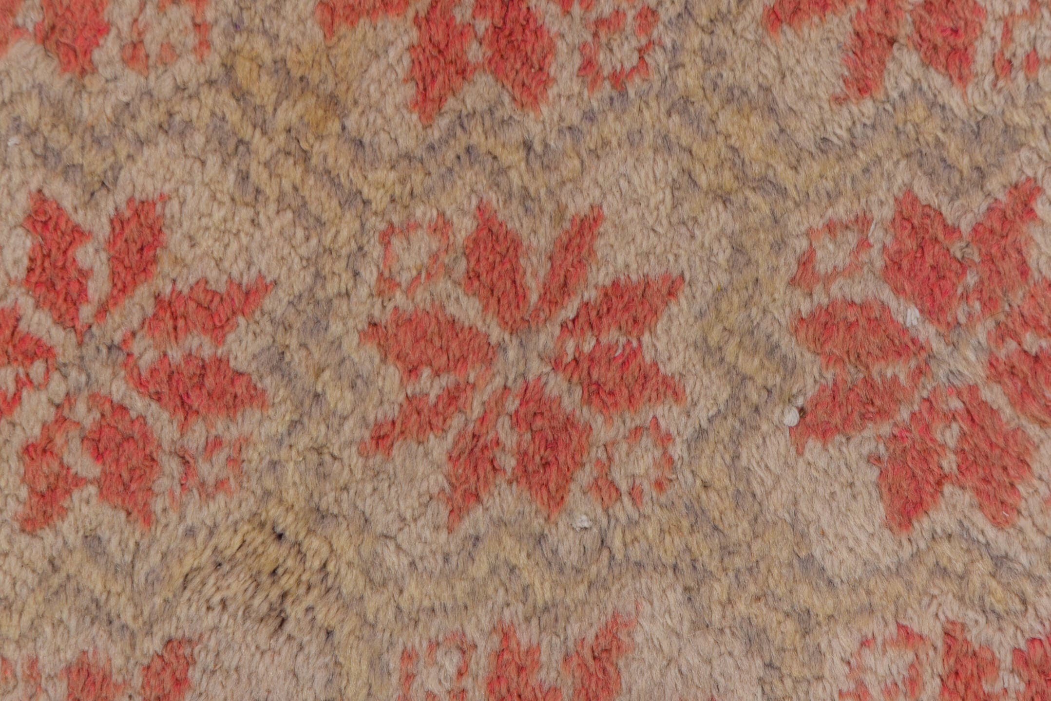 2' x 6' one-of-a-kind handmade vintage Oushak runner rug. Color palette: ivory, coral, rust, beige, terracotta, brown