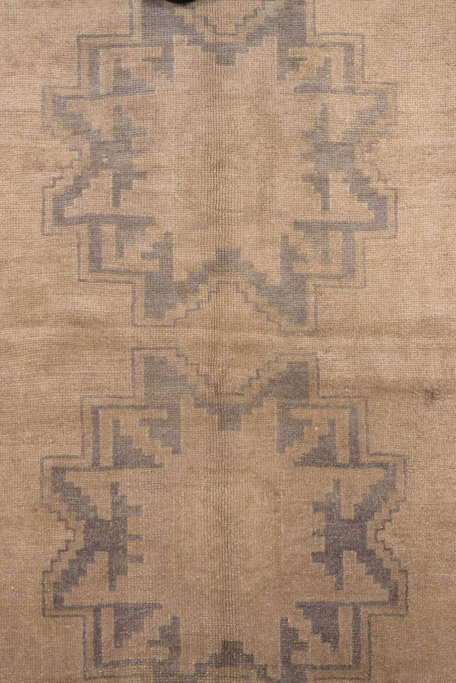 5' x 9' one-of-a-kind handmade vintage Oushak medium size rug. Color palette: beige, taupe, ivory, slate, camel, dusty blue