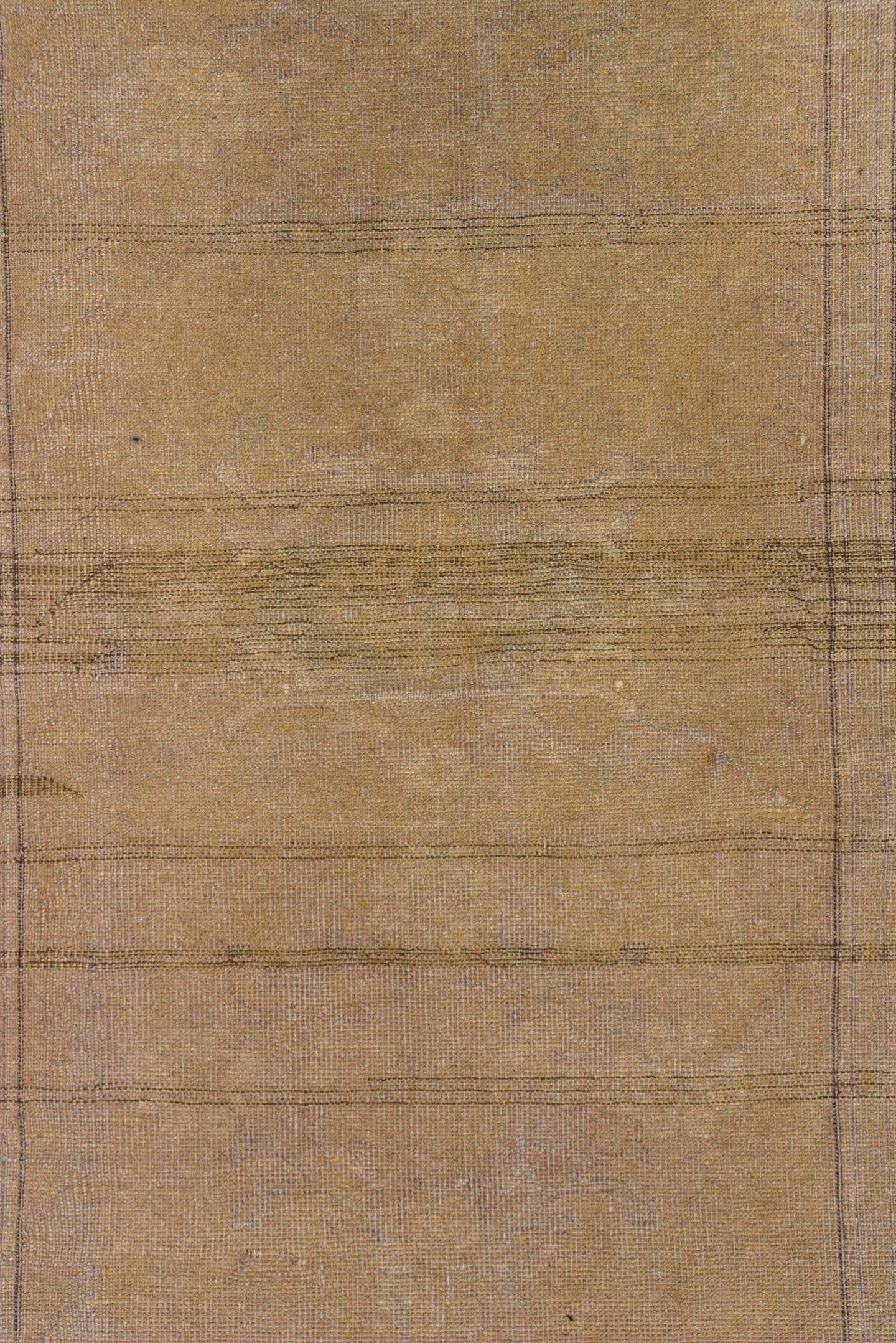 6' x 7' one-of-a-kind handmade vintage Oushak rug. Color palette: taupe, beige, camel, ivory, brown, gray