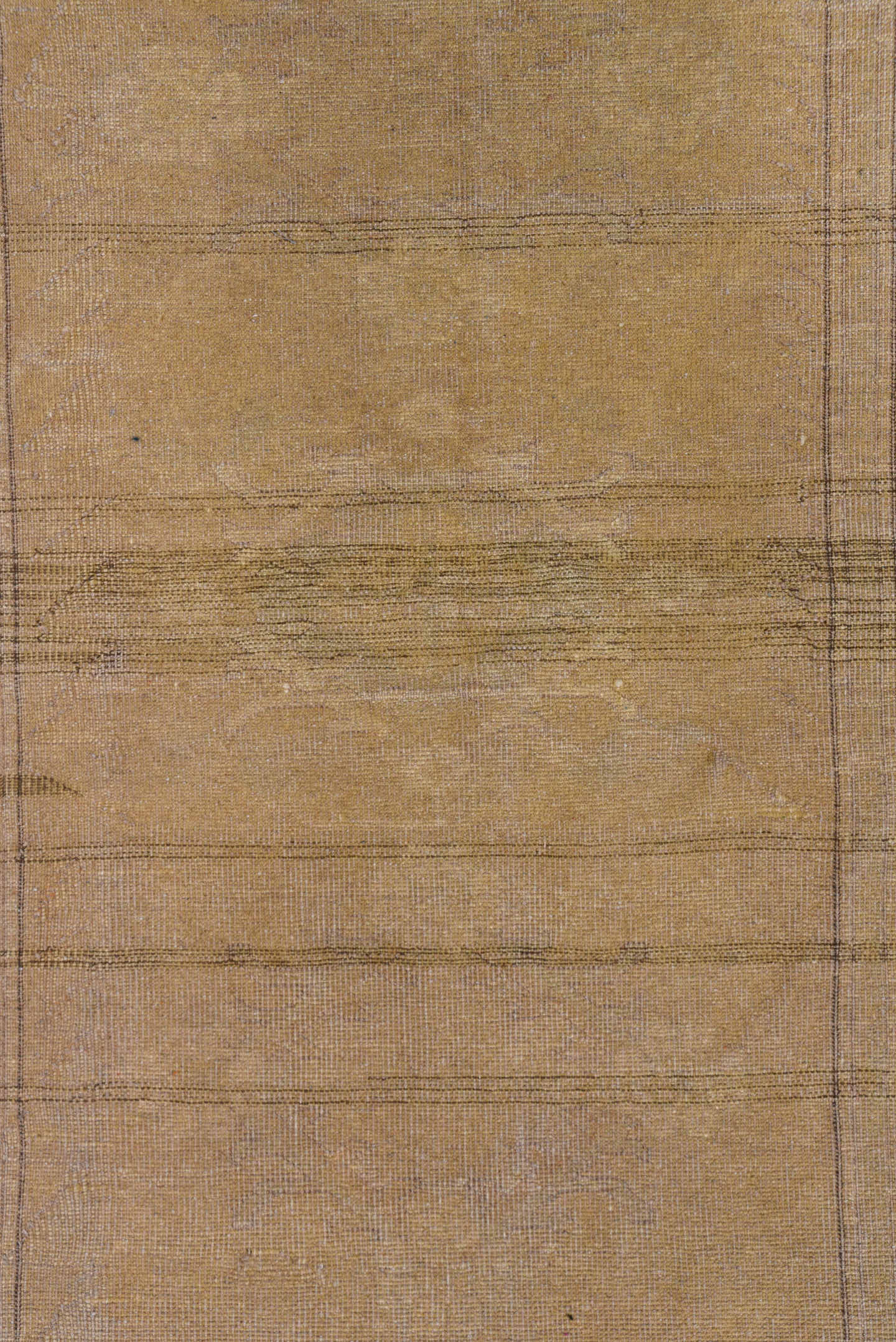 6' x 7' one-of-a-kind handmade vintage Oushak rug. Color palette: taupe, beige, camel, ivory, brown, gray