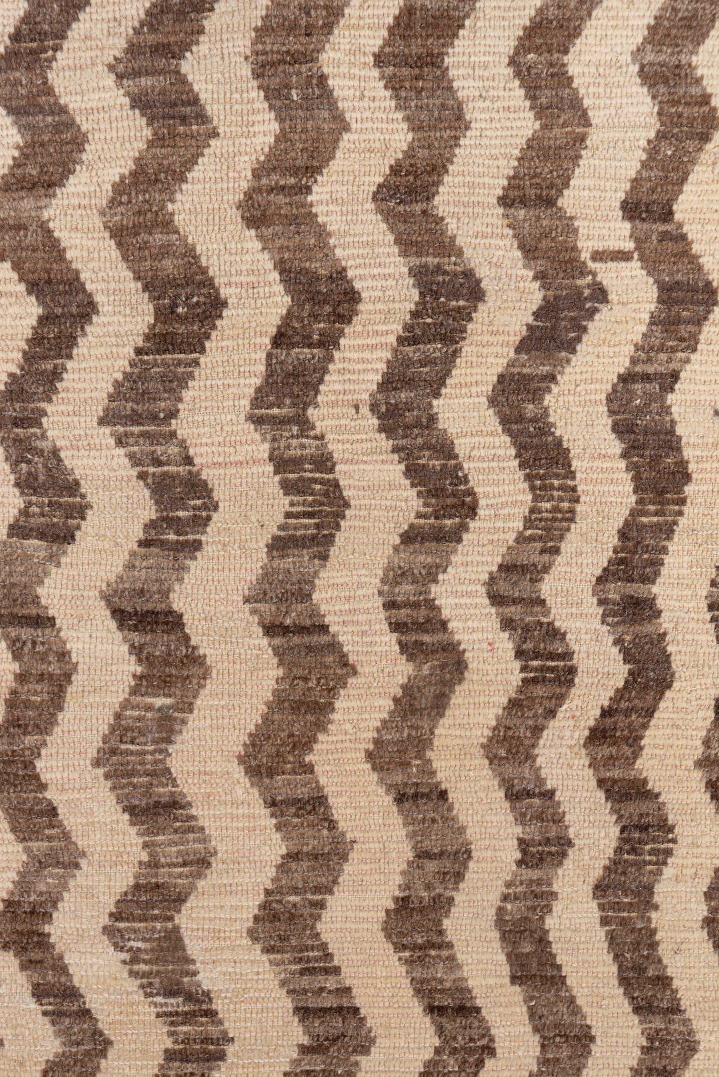 3' x 6' one-of-a-kind handmade vintage Tulu small size rug. Color palette: ivory, brown, taupe, beige, gray