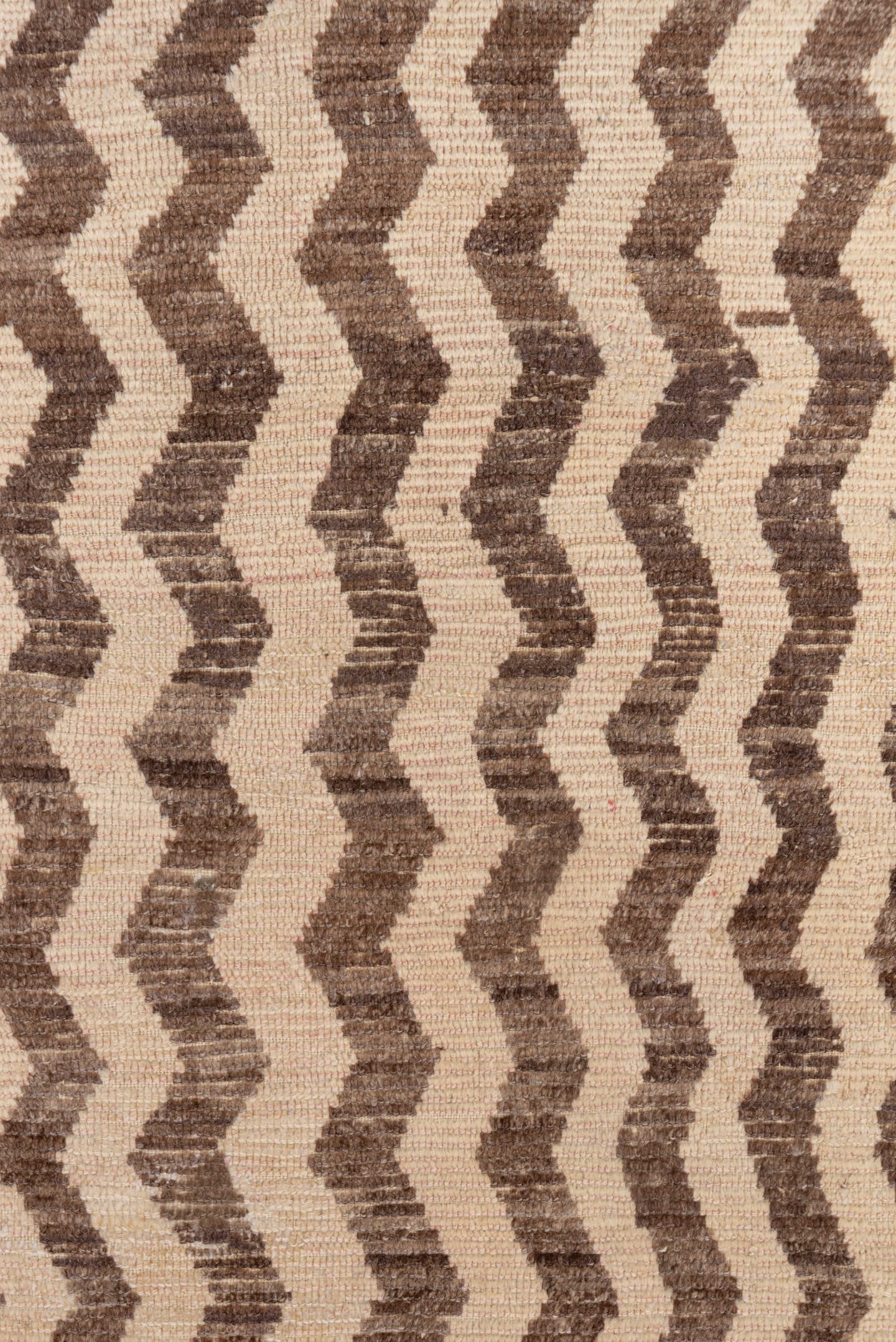3' x 6' one-of-a-kind handmade vintage Tulu small size rug. Color palette: ivory, brown, taupe, beige, gray
