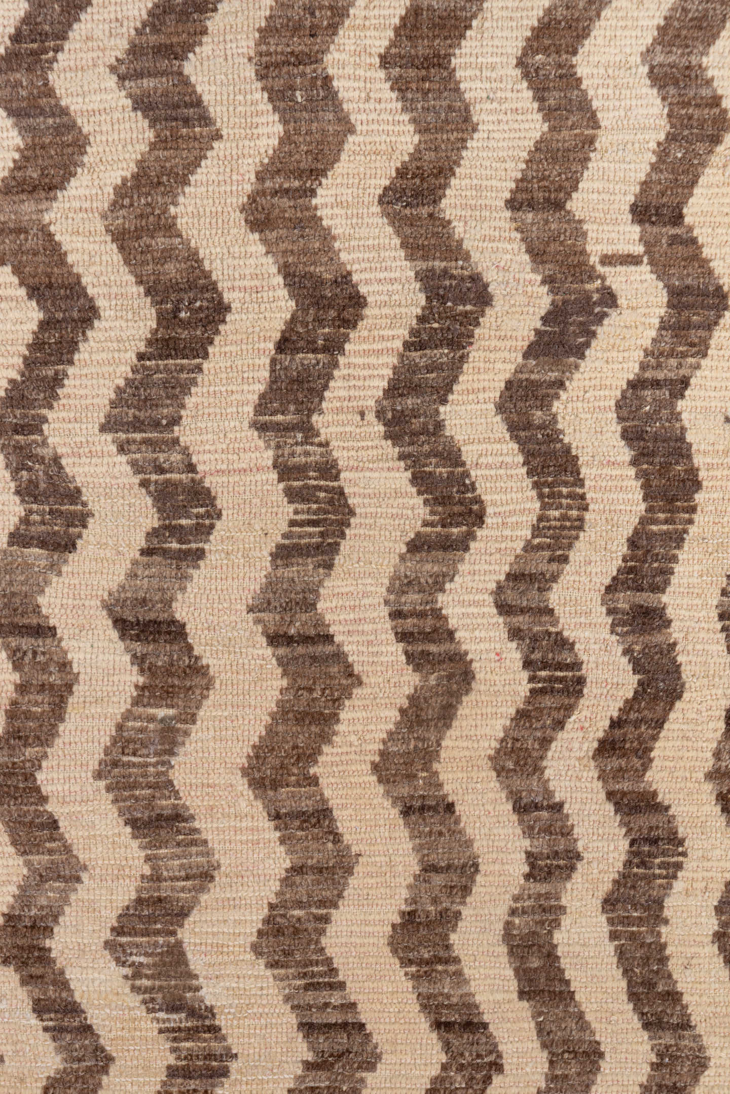 3' x 6' one-of-a-kind handmade vintage Tulu small size rug. Color palette: ivory, brown, taupe, beige, gray