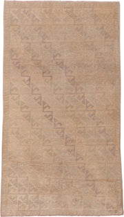 4' x 7' one-of-a-kind handmade vintage Anatolian rug. Color palette: beige, taupe, sand, ivory, muted lavender, stone, camel