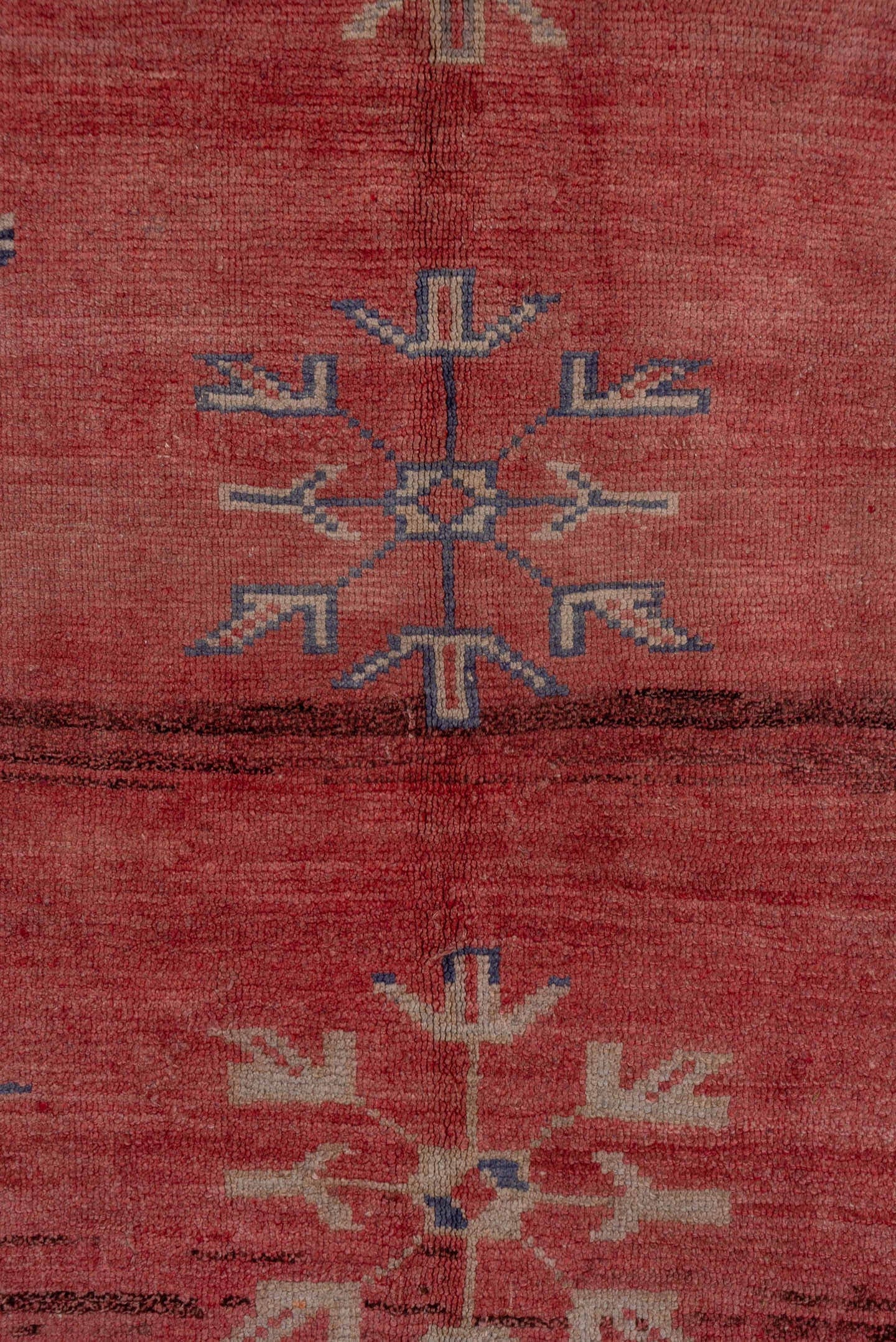 4' x 10' one-of-a-kind handmade vintage Oushak runner rug. Color palette: terra cotta, slate, ivory, rose, dusty blue, taupe