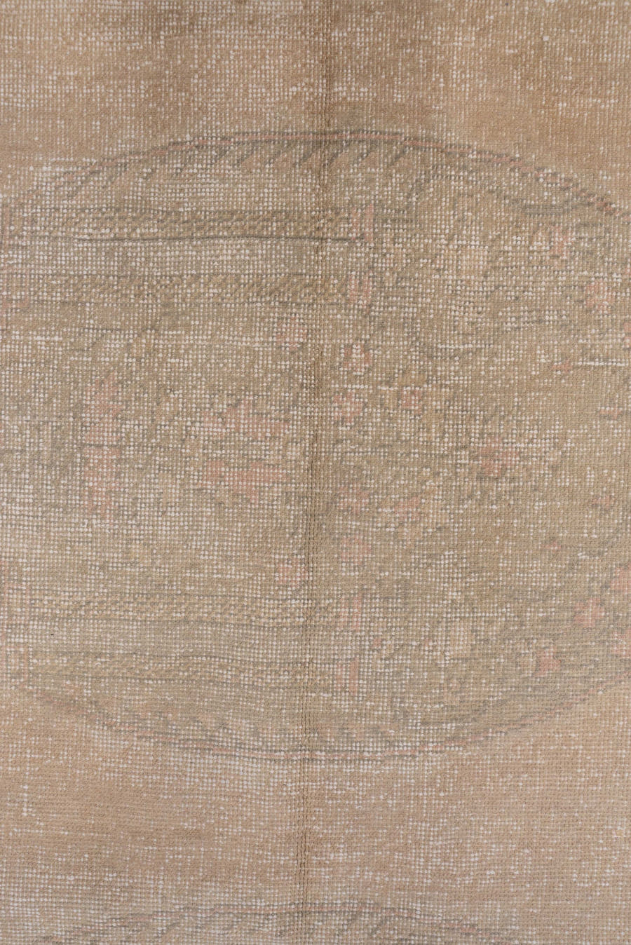 5' x 10' one-of-a-kind handmade vintage Oushak medium size rug. Color palette: beige, ivory, taupe, sand, blush, greige