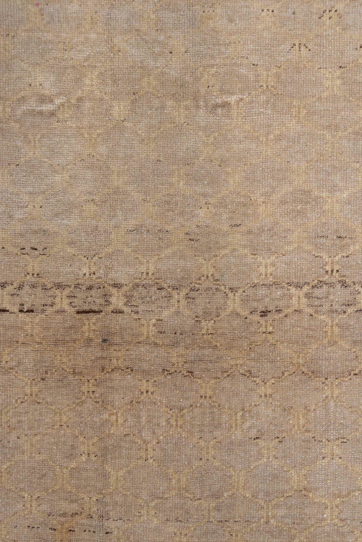 3' x 5' one-of-a-kind handmade vintage Oushak small size rug. Color palette: taupe, beige, camel, ivory, brown, gray