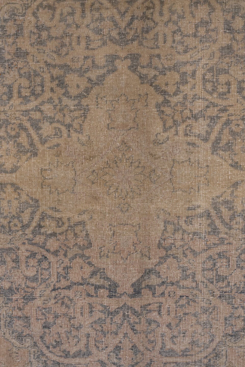 10' x 13' one-of-a-kind handmade antique Oushak large size rug. Color palette: beige, blush, taupe, slate, ivory, camel