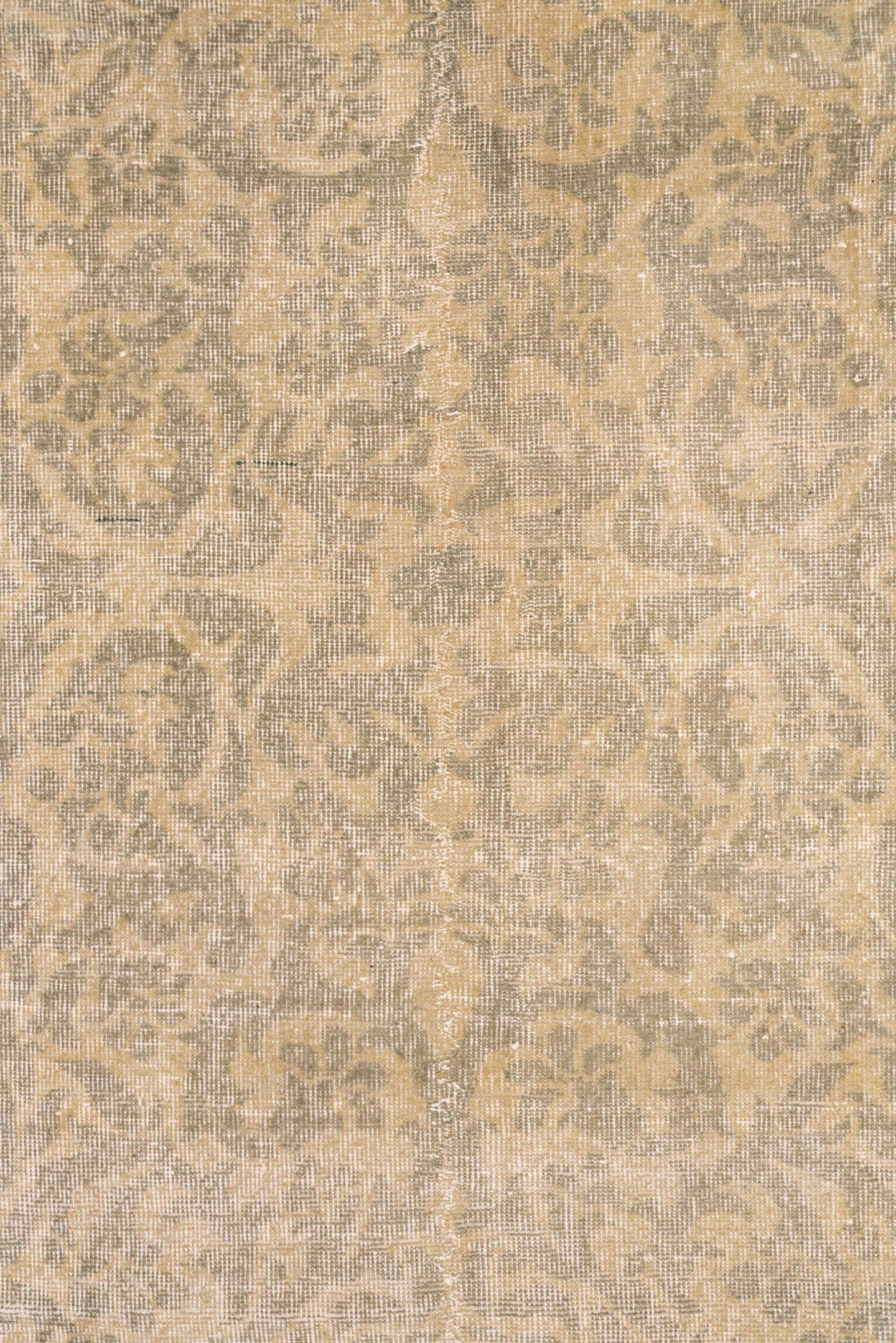 7' x 10' one-of-a-kind handmade vintage Oushak large size rug. Color palette: ivory, sage, blush, beige, coral, taupe, green
