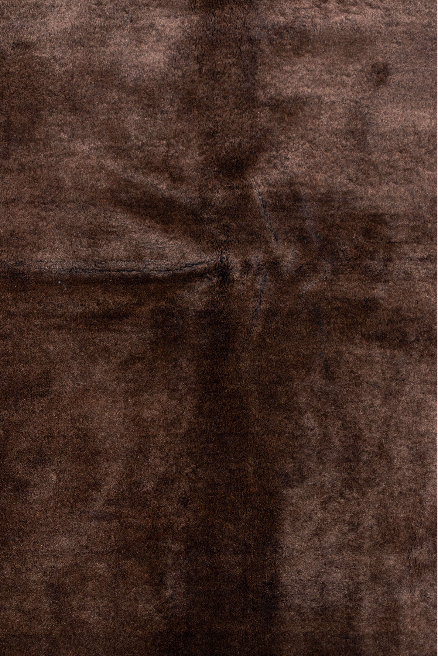 6' x 9' one-of-a-kind handmade vintage Overdyed medium size rug. Color palette: black, brown, gray, off-white, redwood, snow