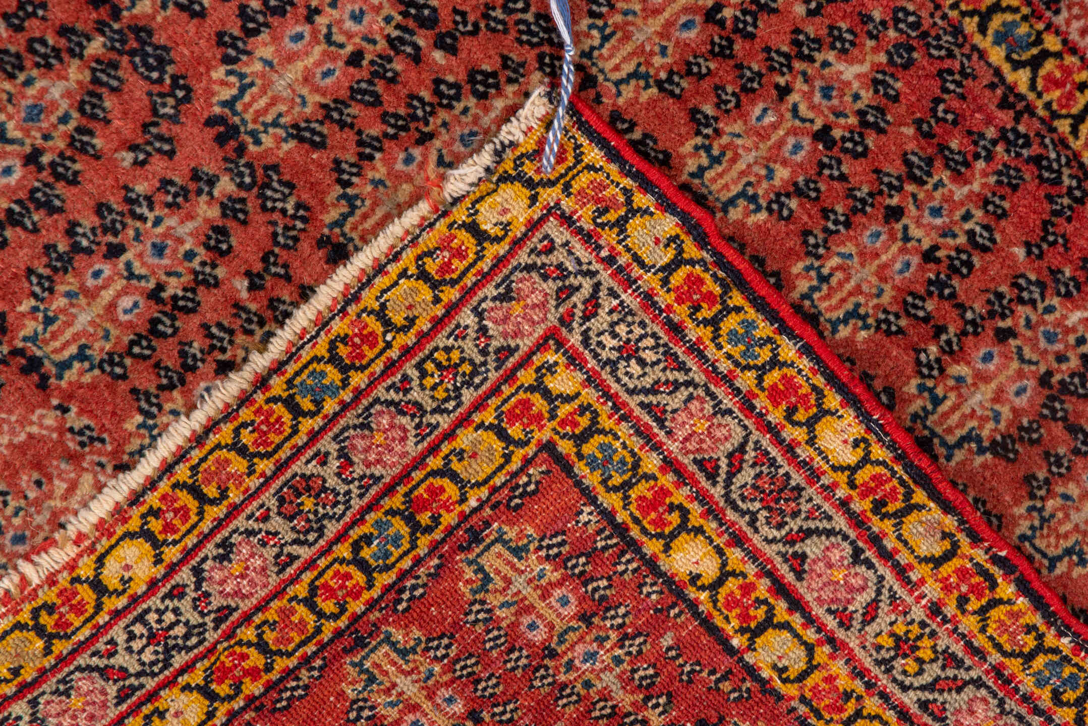 1' x 2' one-of-a-kind handmade vintage Senne small size rug. Color palette: brown, gray, pink, red